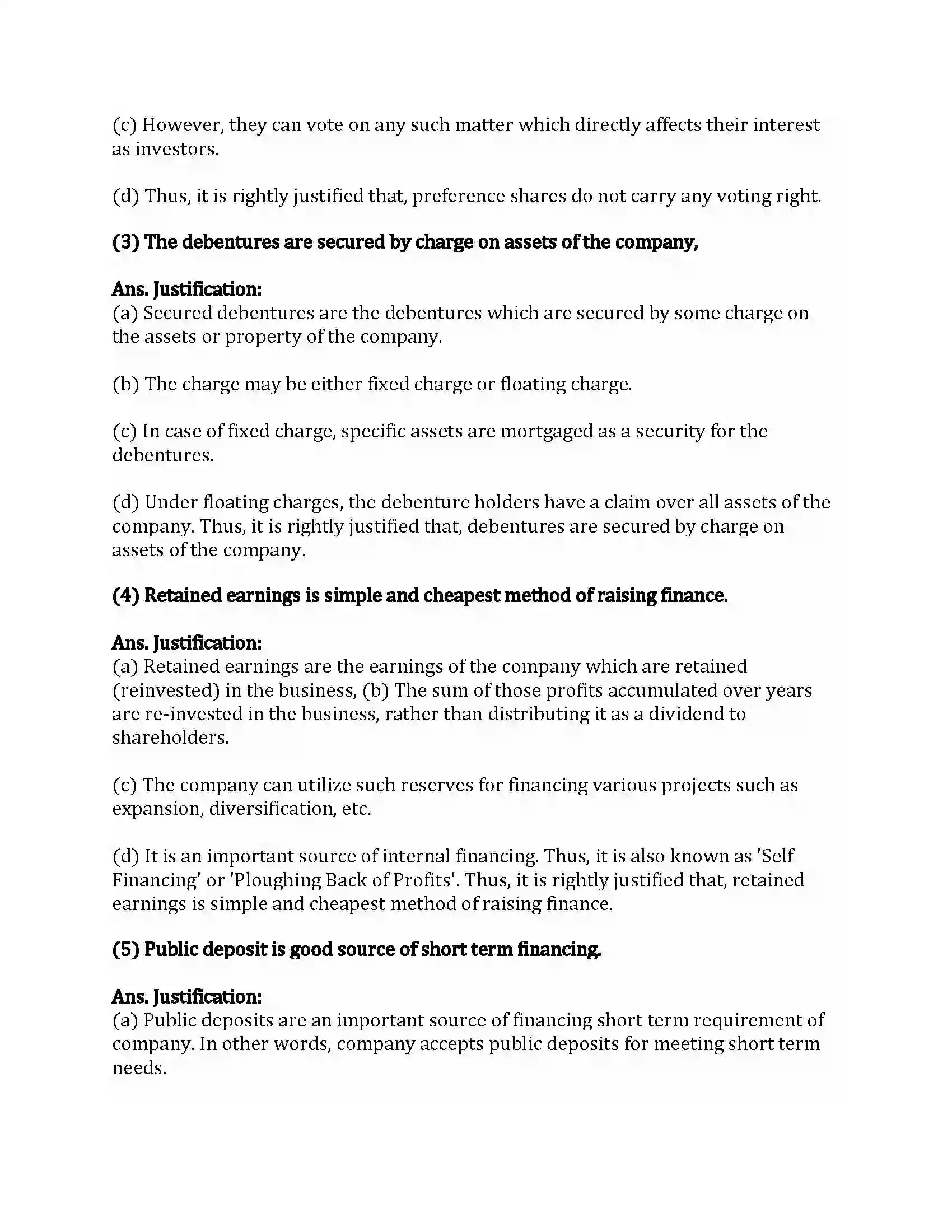 Maharashtra Board Class 12th Secretarial Practice Sources of Corporate Finance Revision Note 20