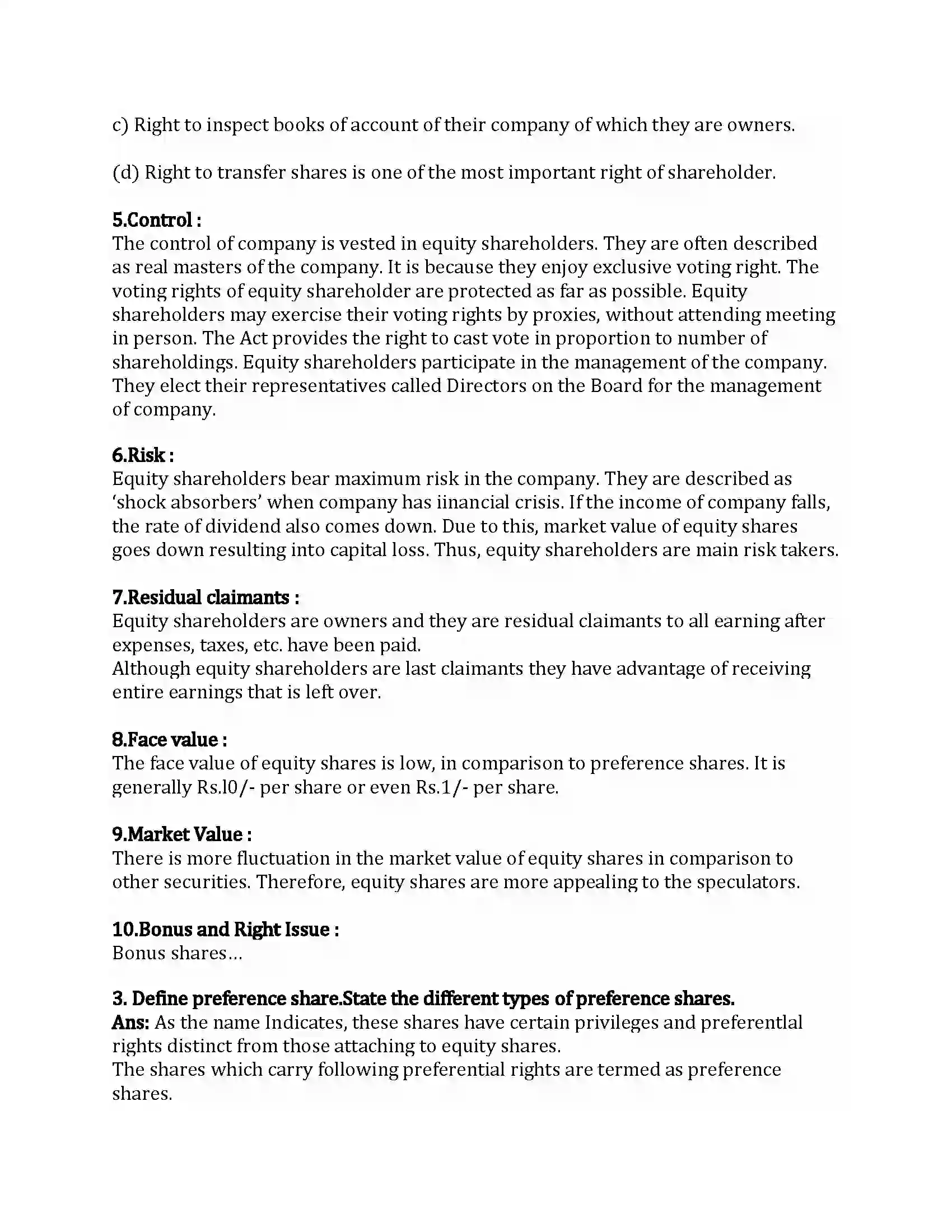Maharashtra Board Class 12th Secretarial Practice Sources of Corporate Finance Revision Note 25