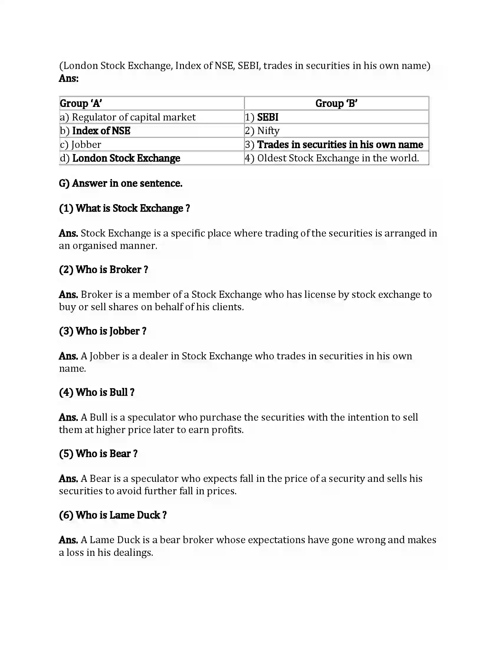 Maharashtra Board Class 12th Secretarial Practice Stock Exchange Revision Note 4