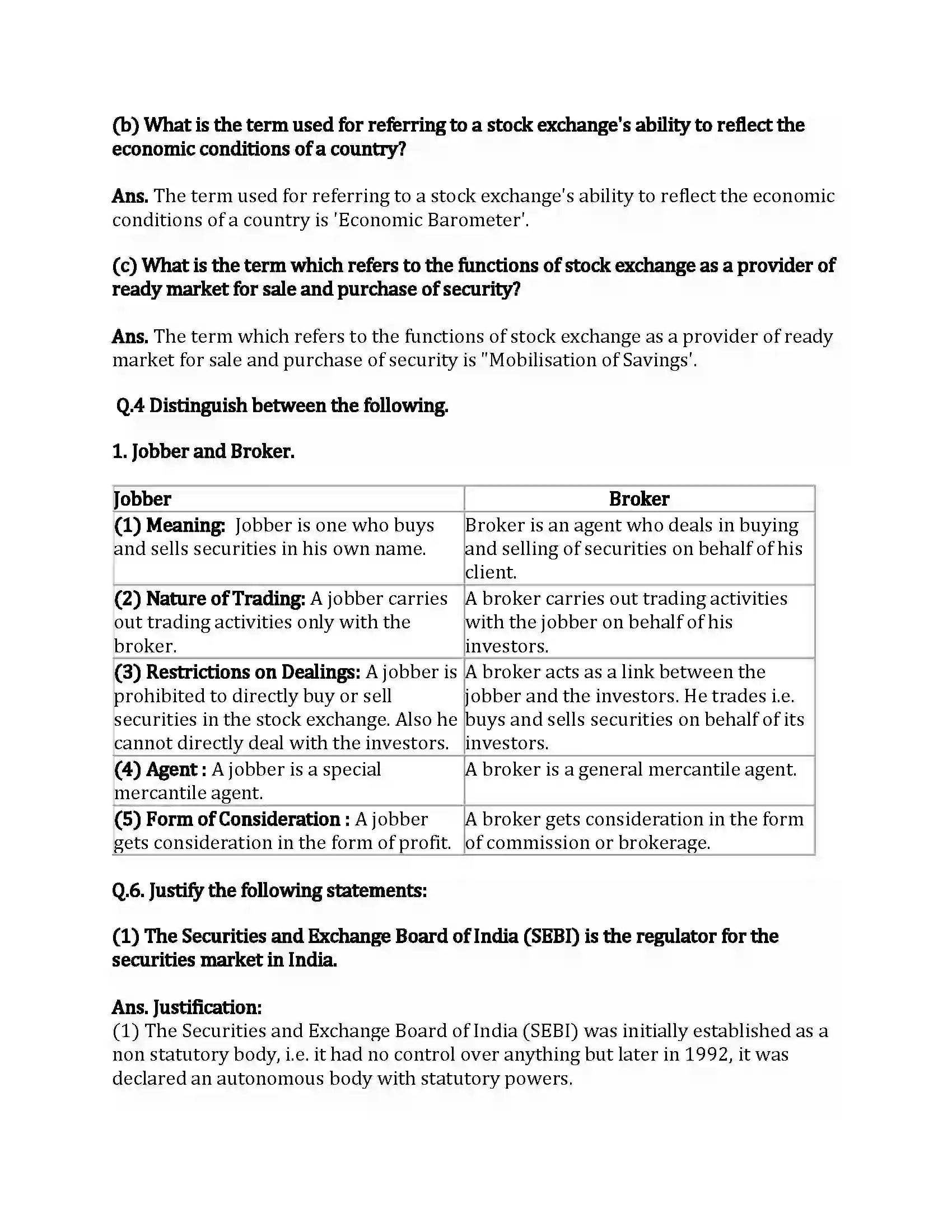 Maharashtra Board Class 12th Secretarial Practice Stock Exchange Revision Note 8