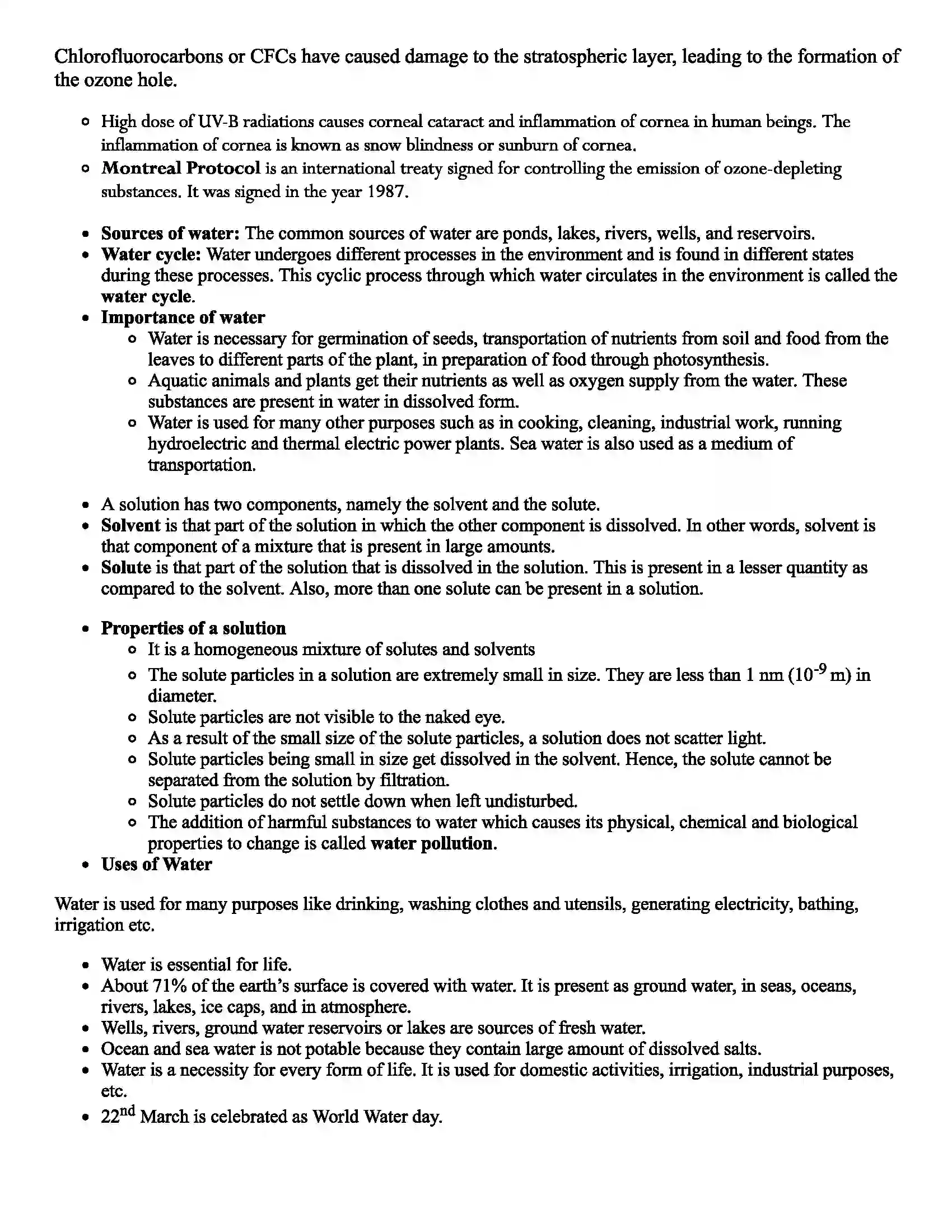 Maharashtra Board Class 6th Science Natural Resources - Air, Water and Land Revision Note 3