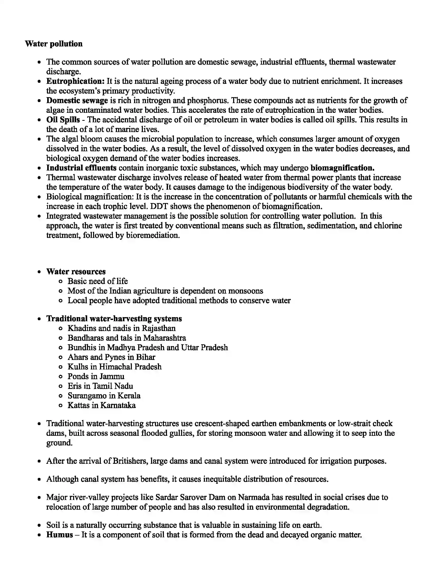 Maharashtra Board Class 6th Science Natural Resources - Air, Water and Land Revision Note 4