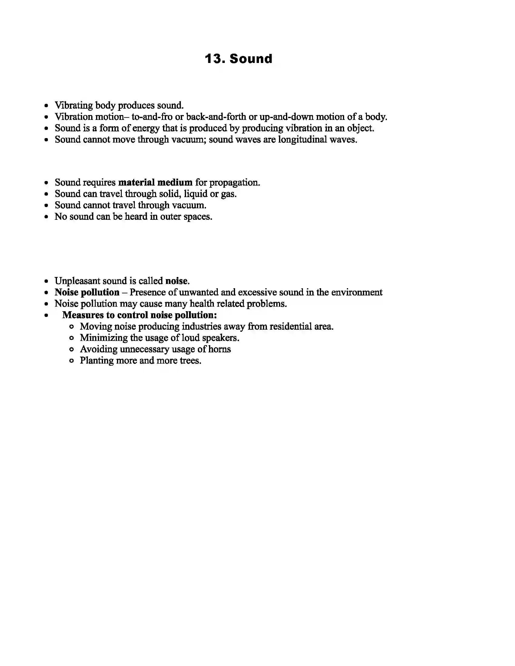 Maharashtra Board Class 6th Science Sound Revision Note 1