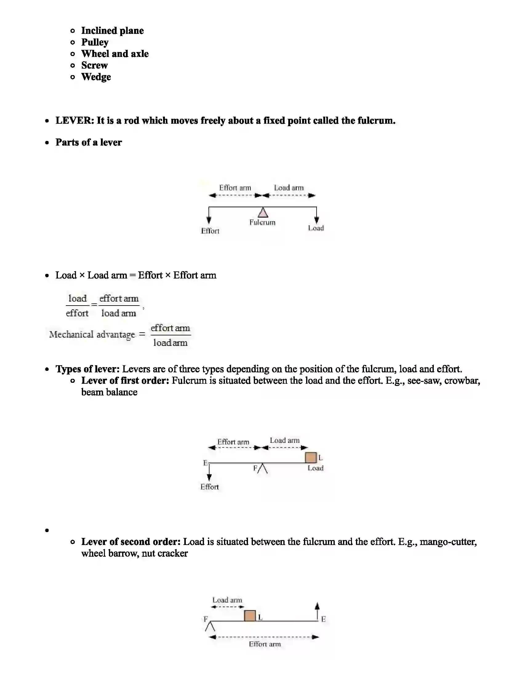 Maharashtra Board Class 6th Science simple machines Revision Note 2