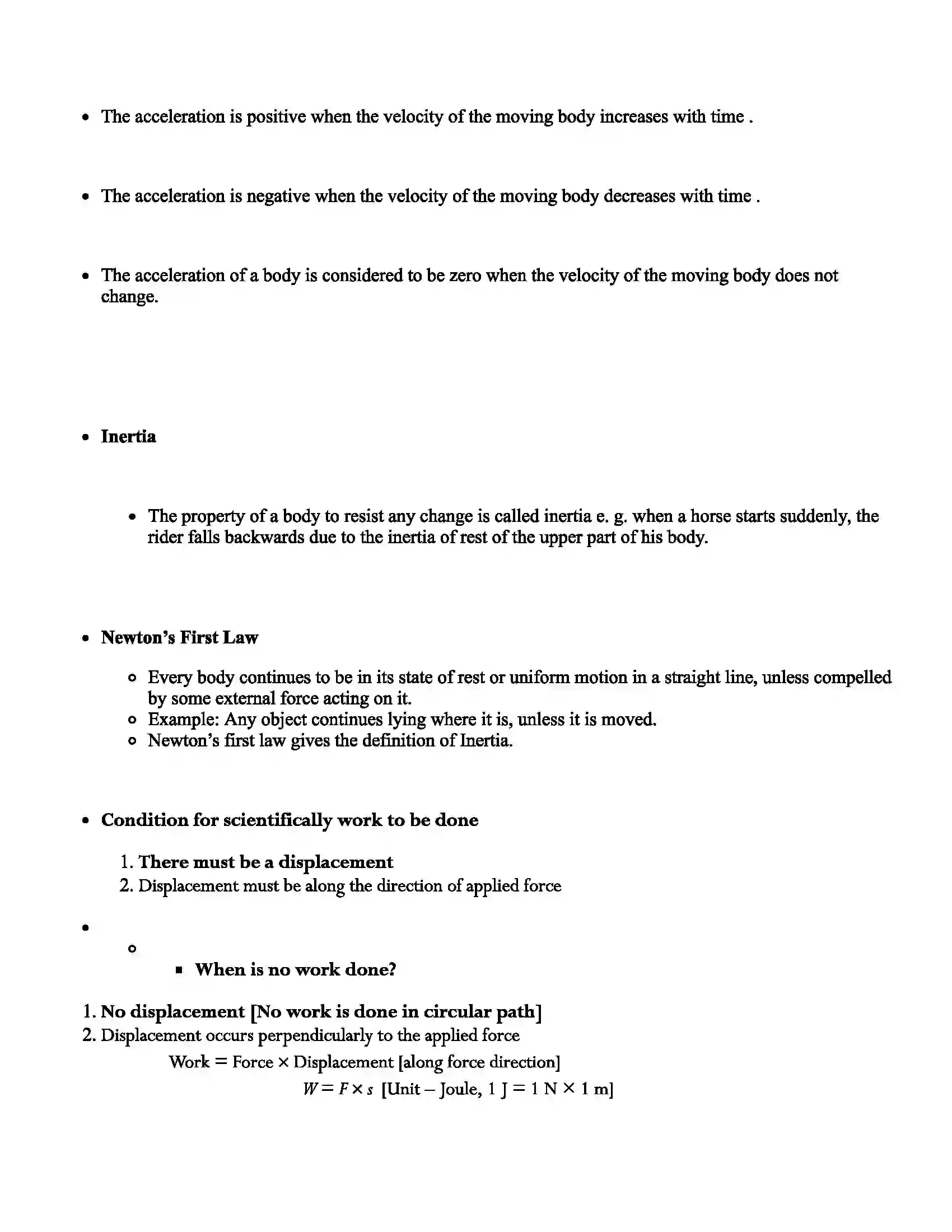 Maharashtra Board Class 7th Science Motion, Force and Work Revision Note 2