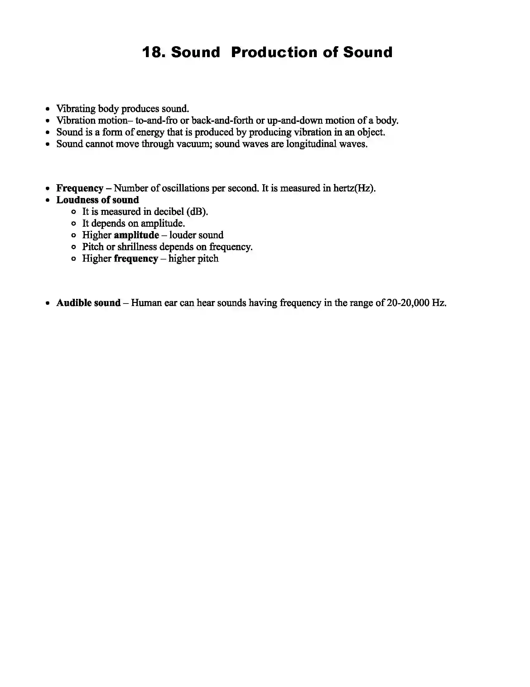 Maharashtra Board Class 7th Science Sound Production of Sound Revision Note 1