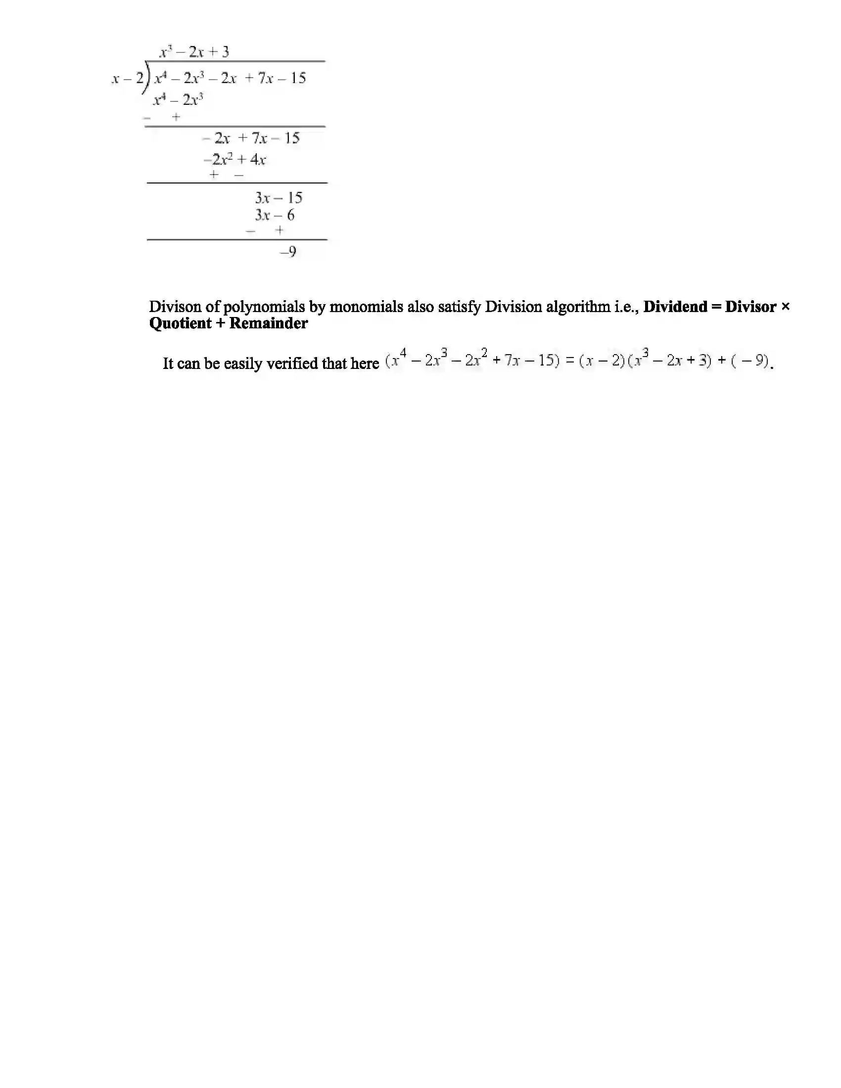 Maharashtra Board Class 8th Mathematics Division of Polynomials Revision Note 2
