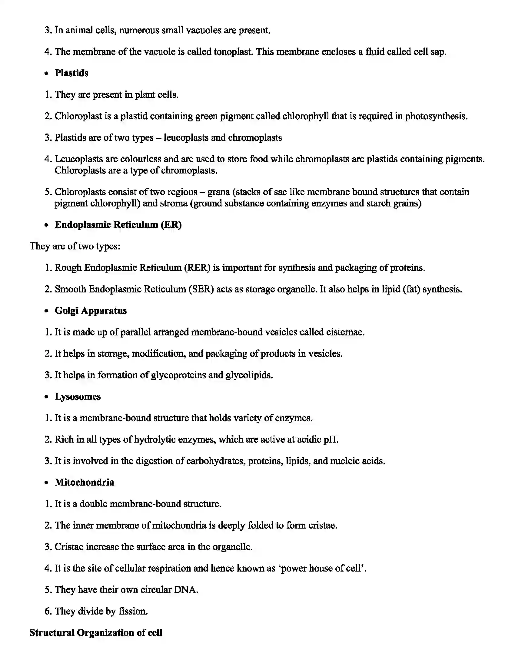 Maharashtra Board Class 8th Science Cell and Cell Organelles Revision Note 2