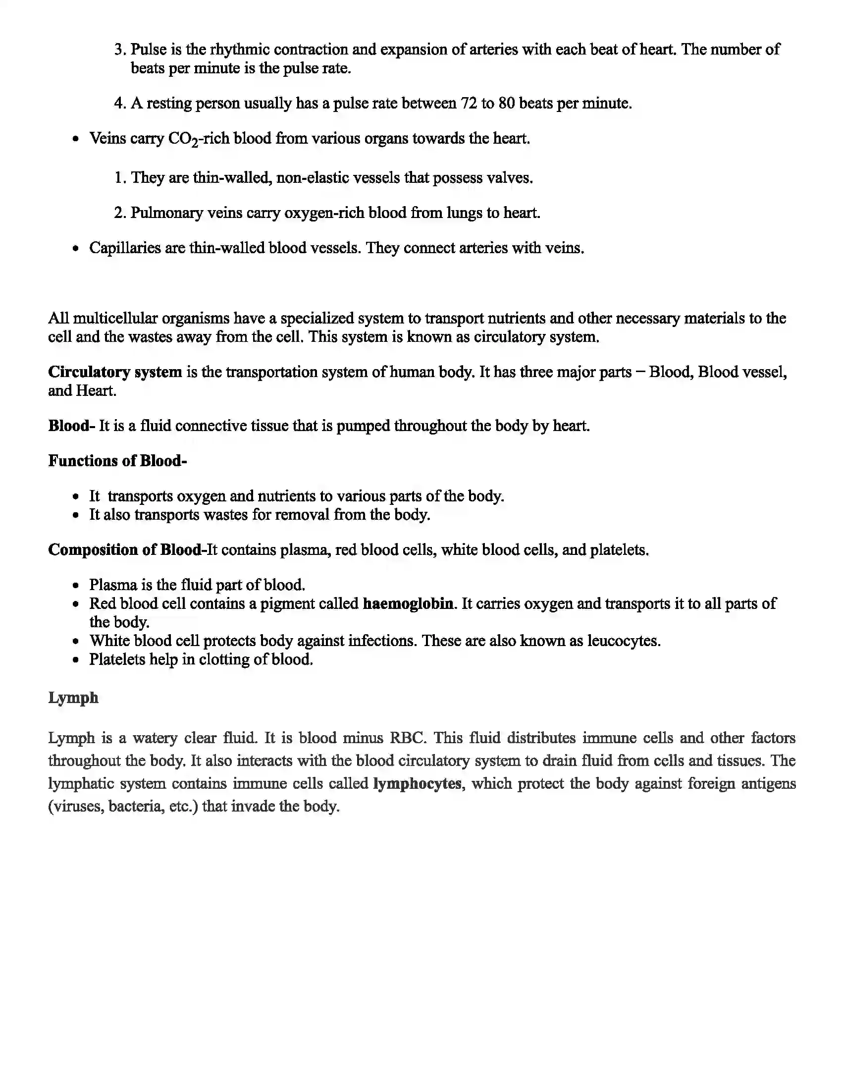 Maharashtra Board Class 8th Science Human Body and Organ System Revision Note 3
