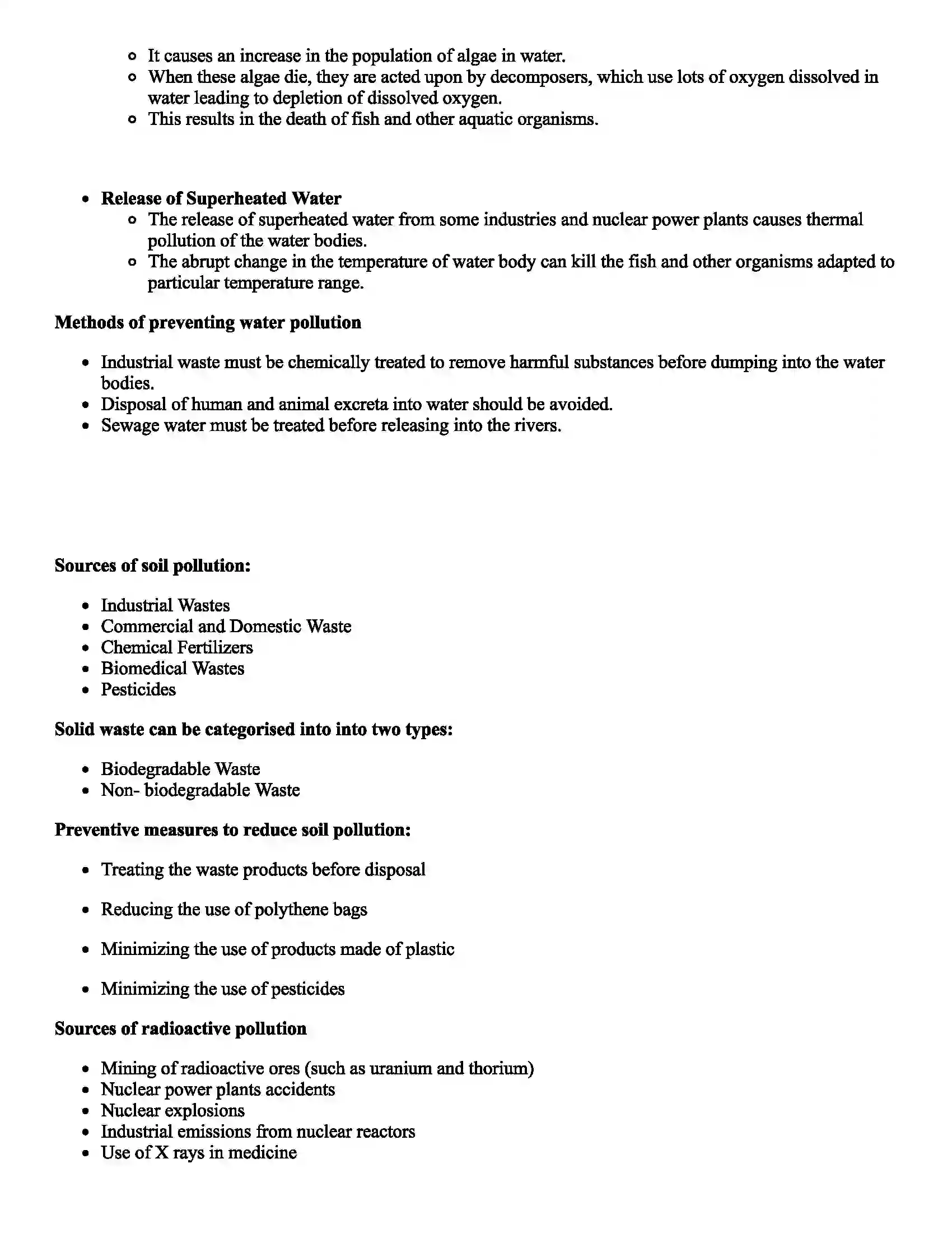 Maharashtra Board Class 8th Science Pollution Revision Note 3