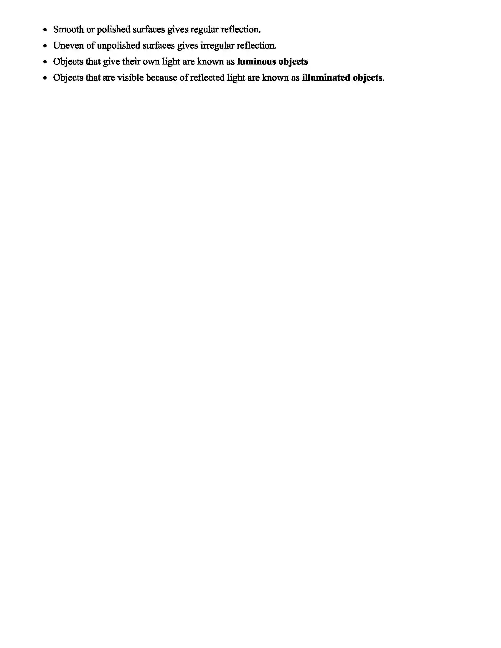 Maharashtra Board Class 8th Science Reflection of Light Revision Note 2