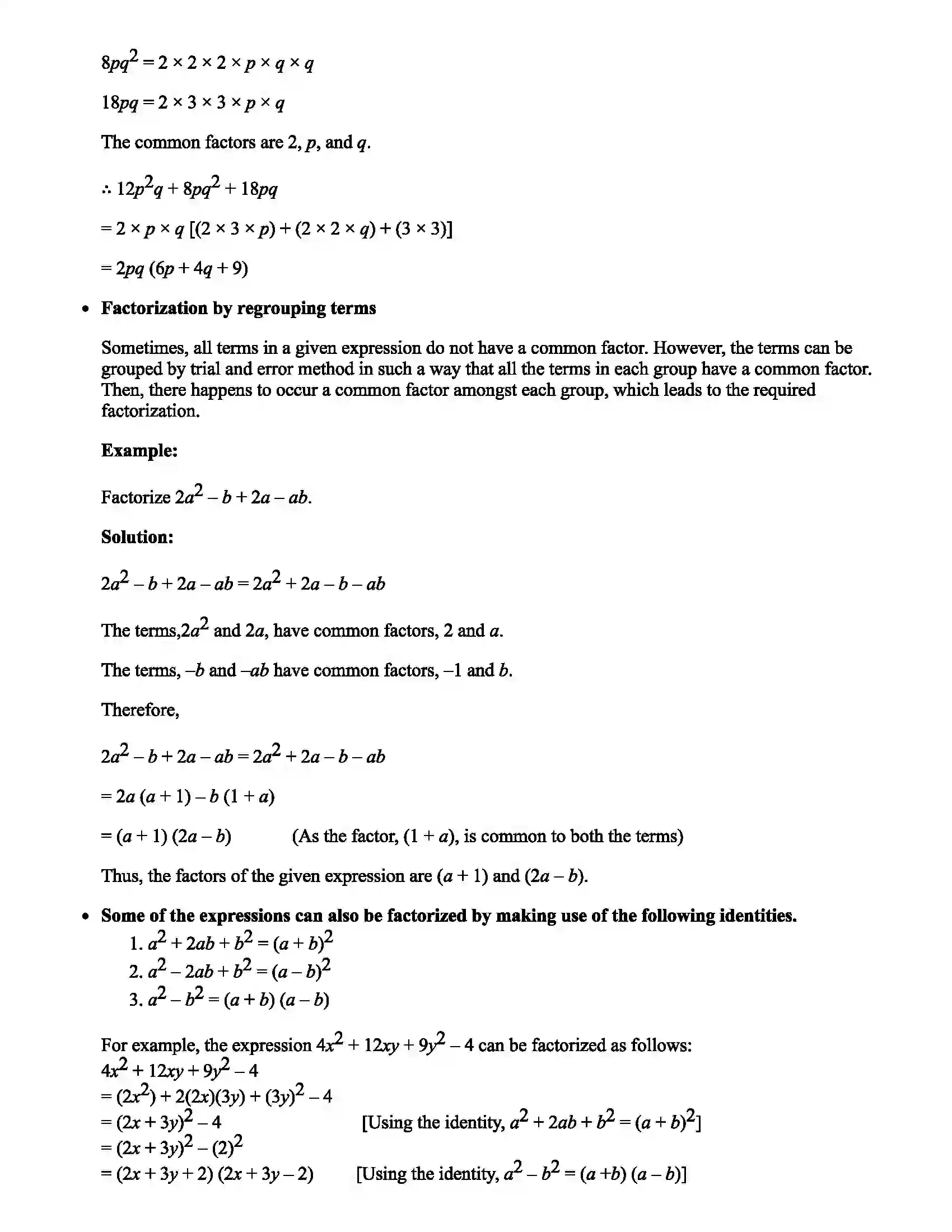 Maharashtra Board Class 9th Mathematics Algebraic Expressions Revision Note 3