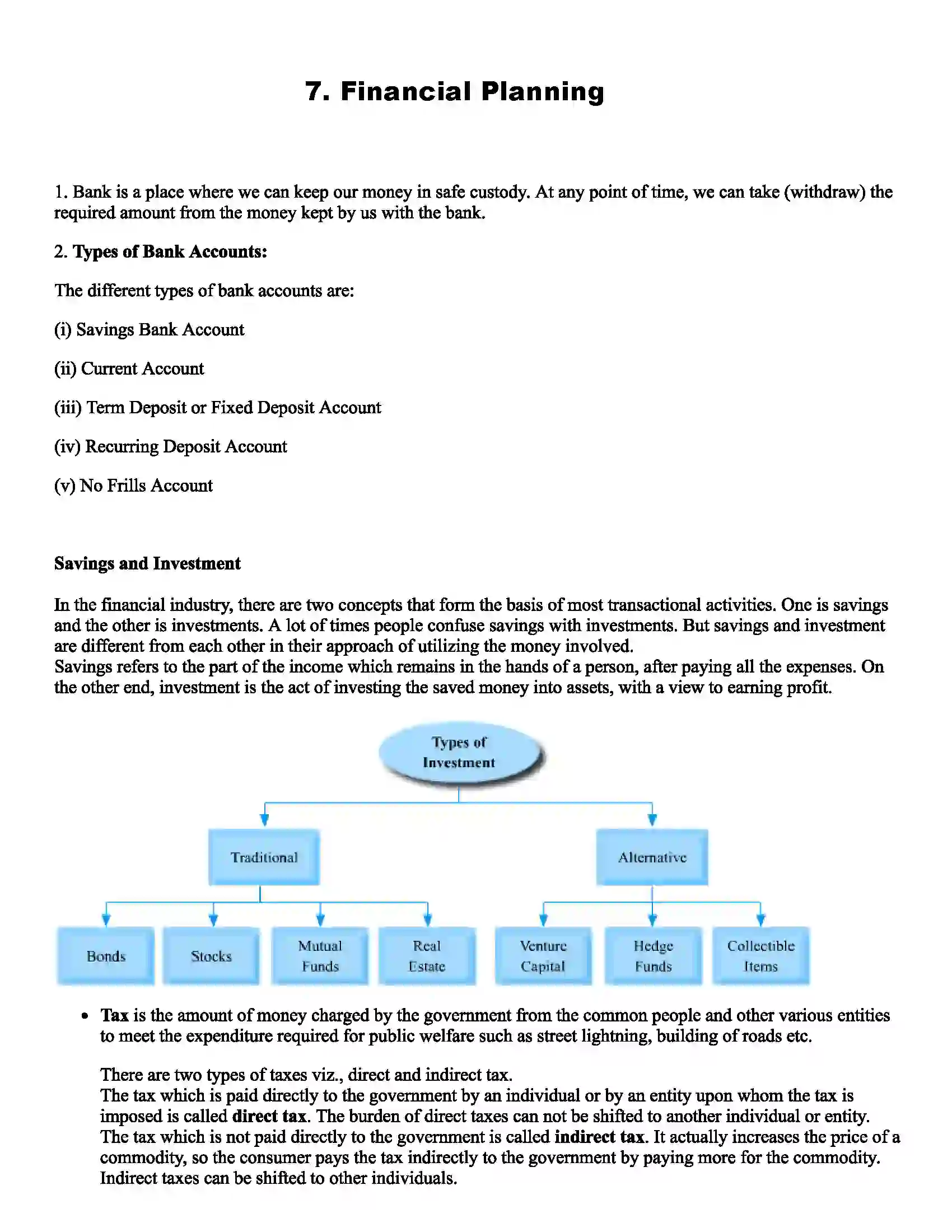 Maharashtra Board Class 9th Mathematics Financial Planning Revision Note 1