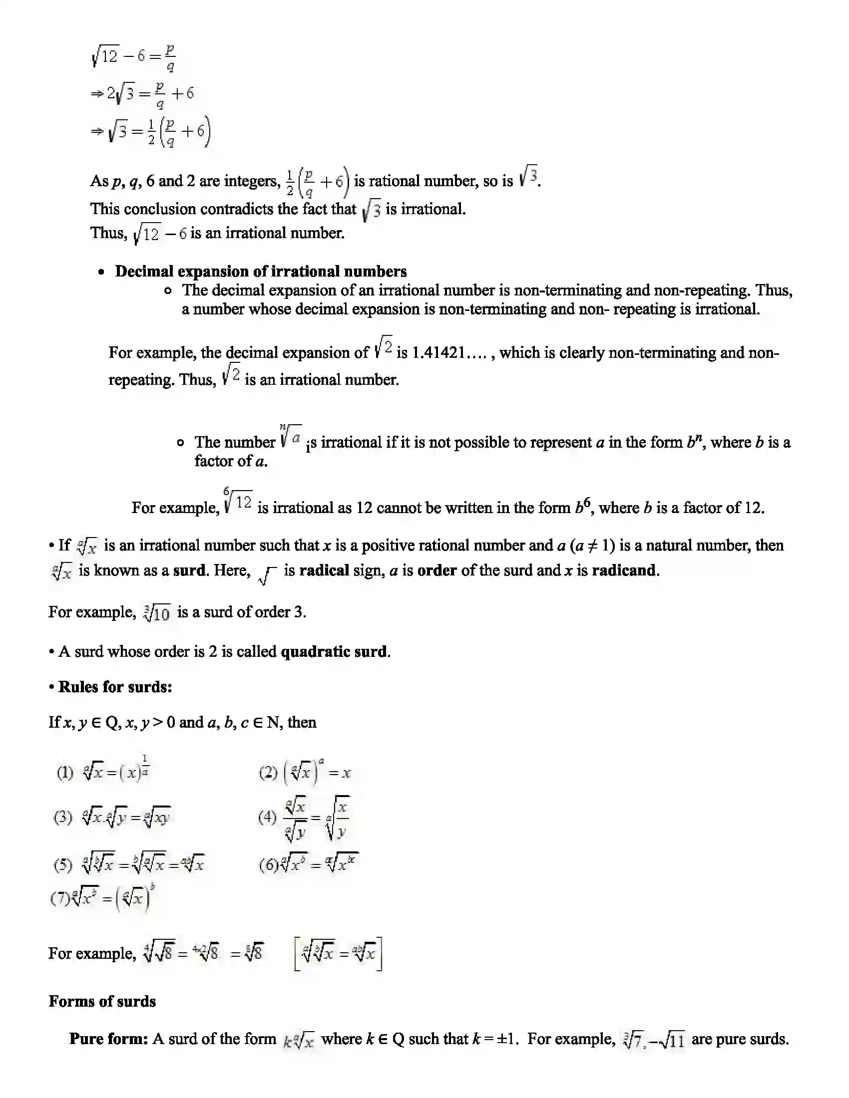 Maharashtra Board Class 9th Mathematics Real Numbers Revision Note 5