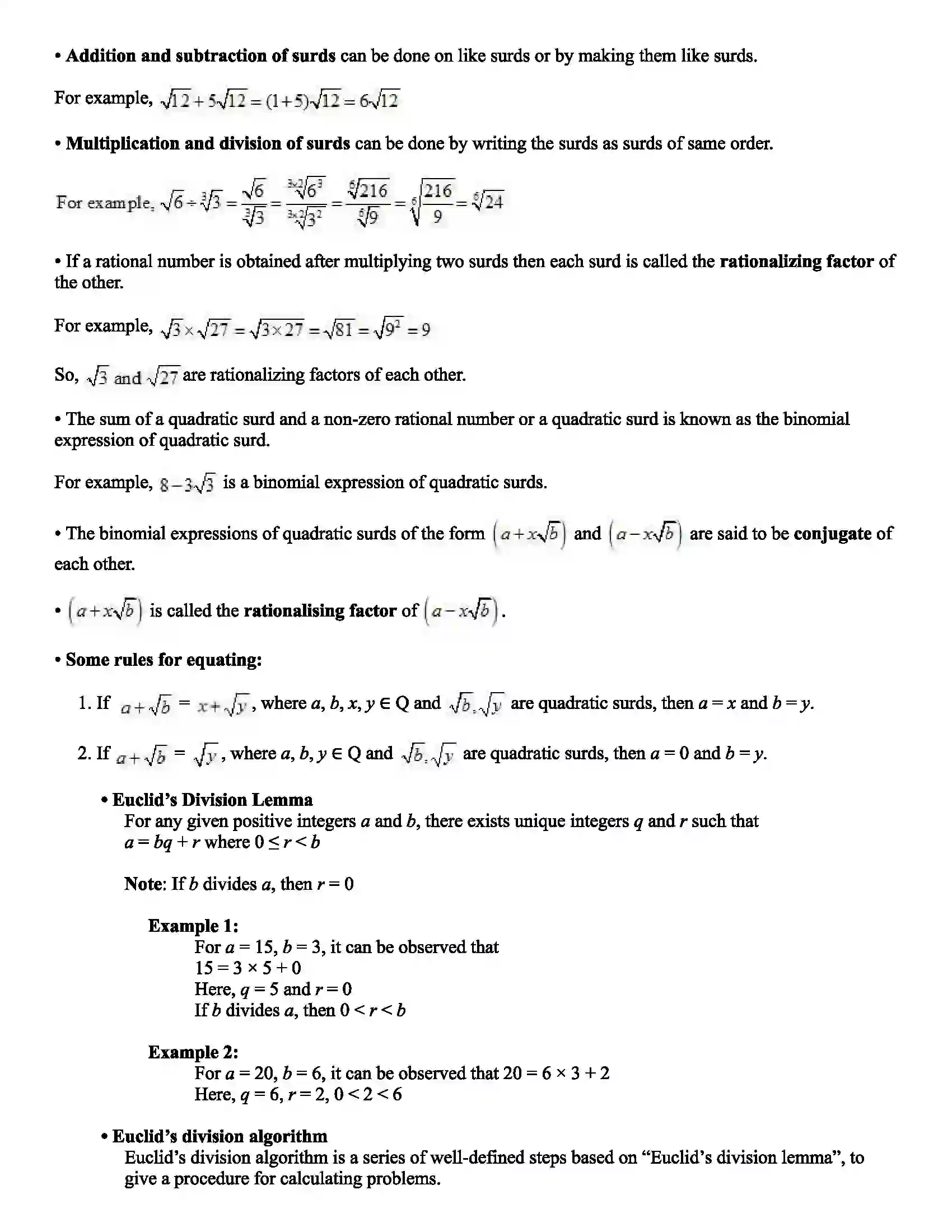 Maharashtra Board Class 9th Mathematics Real Numbers Revision Note 7