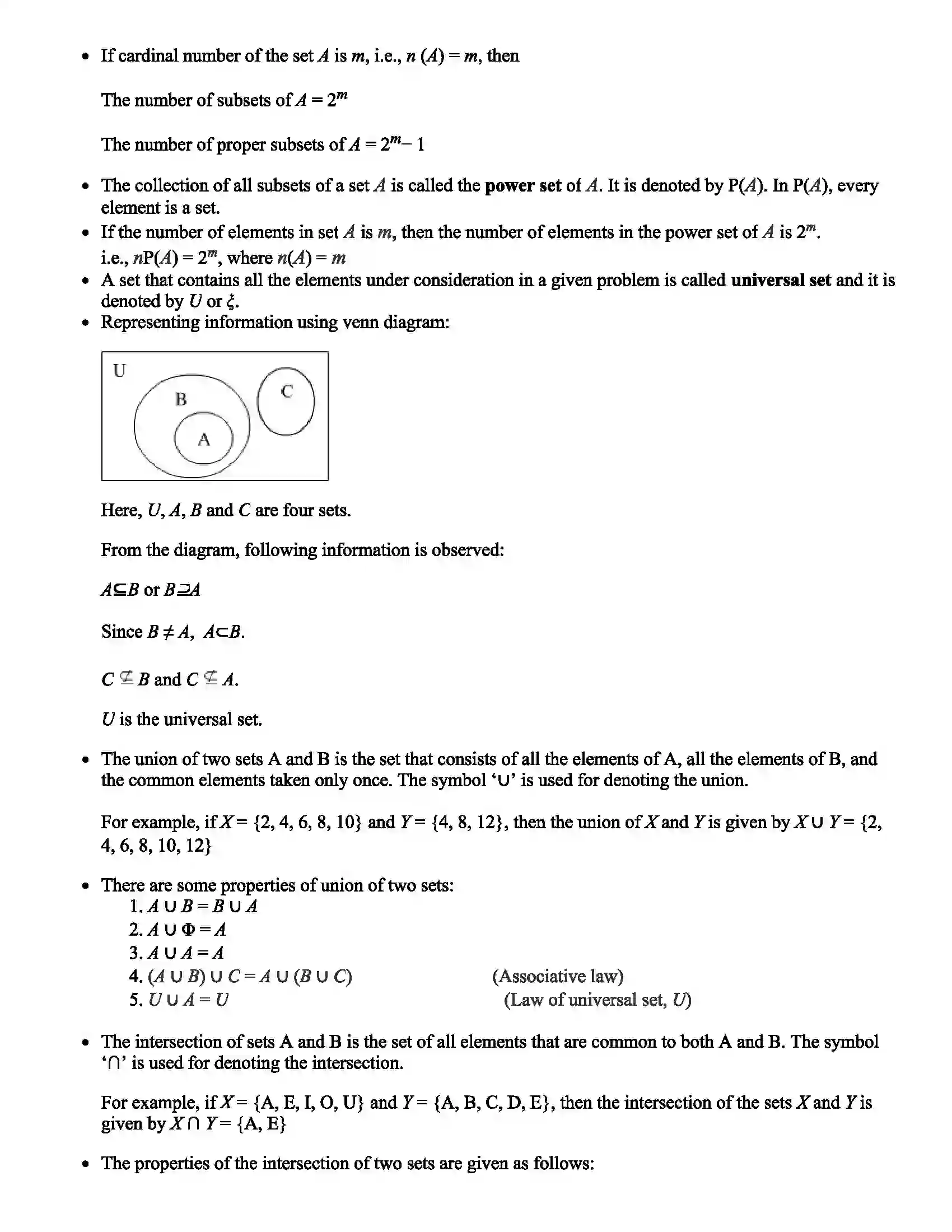 Maharashtra Board Class 9th Mathematics Sets Revision Note 3