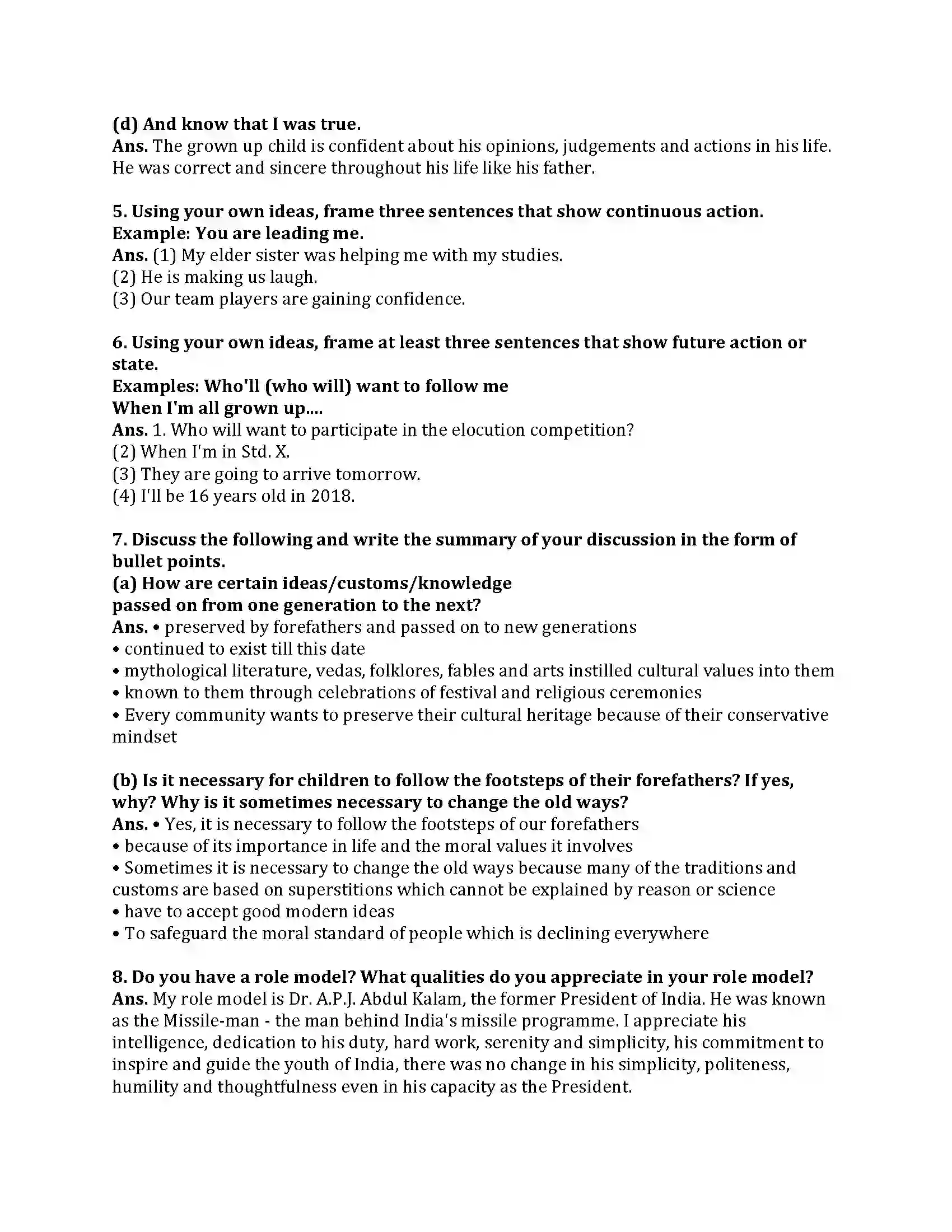 Maharashtra Board Class 9th My English Course Book 1.1 Walk a Little Slower... Revision Note 3