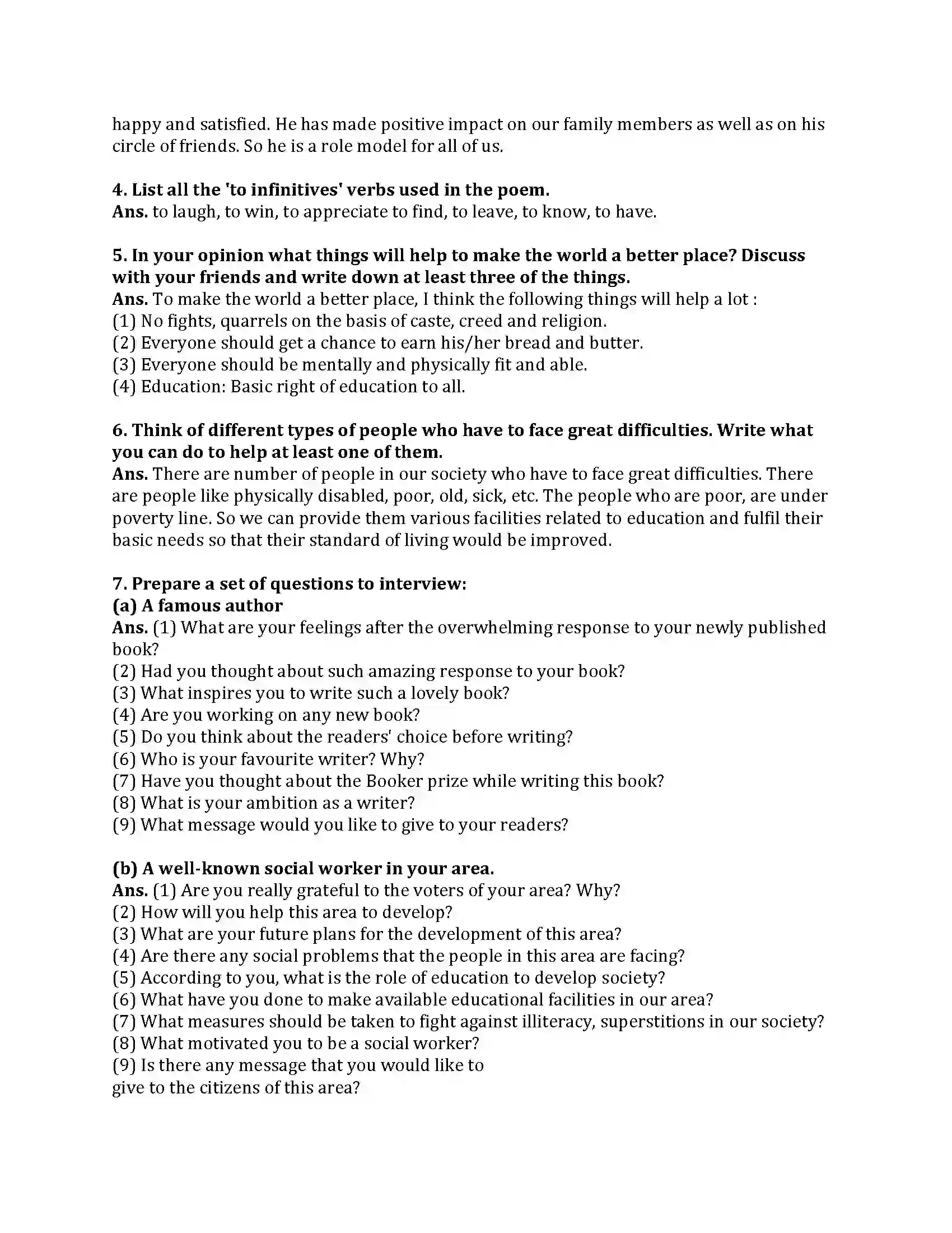 Maharashtra Board Class 9th My English Course Book 4.1 What is Success Revision Note 4
