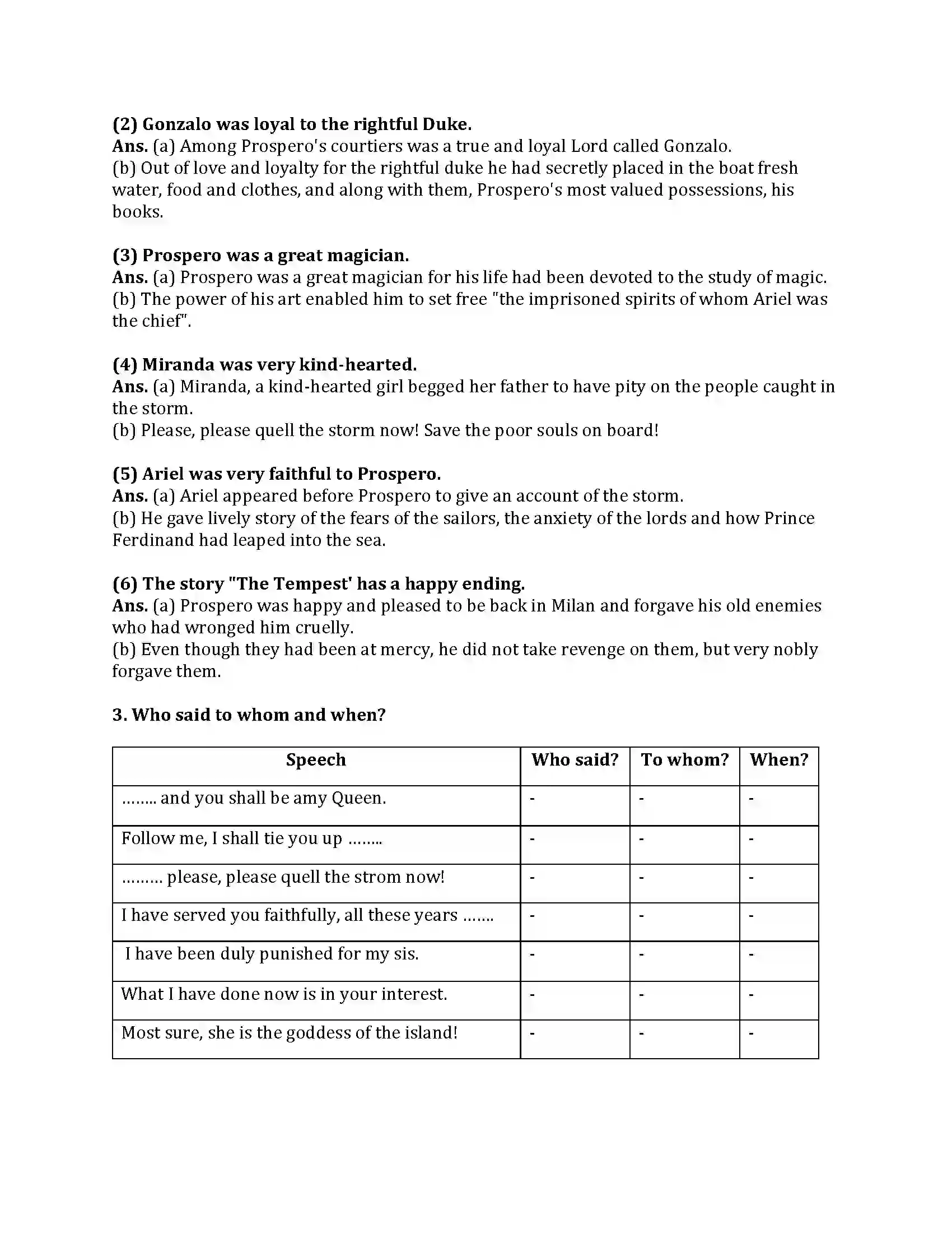 Maharashtra Board Class 9th My English Course Book 4.4 The Tempest Revision Note 3