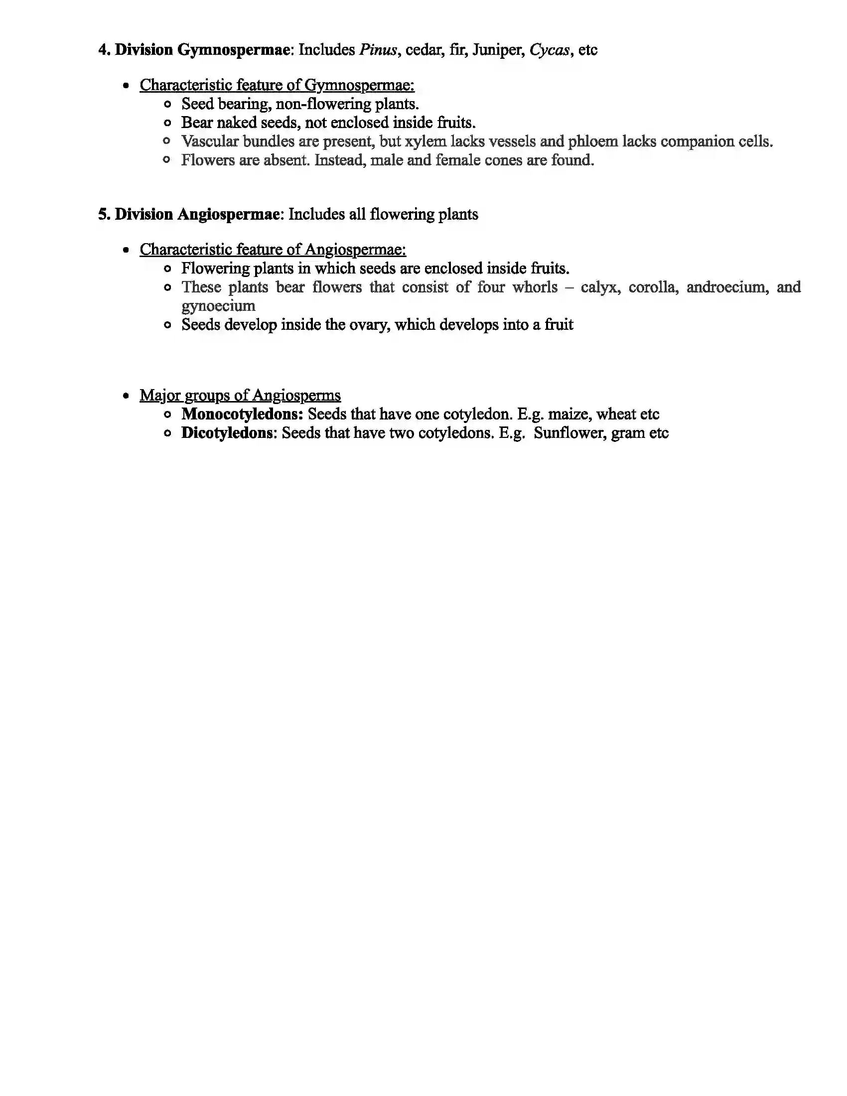Maharashtra Board Class 9th Science Classification of Plants Revision Note 2