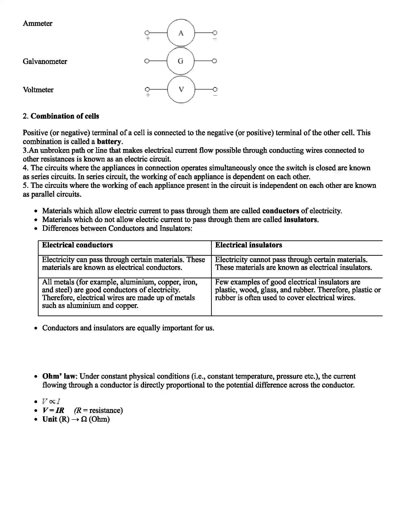 Maharashtra Board Class 9th Science Current Electricity Revision Note 2