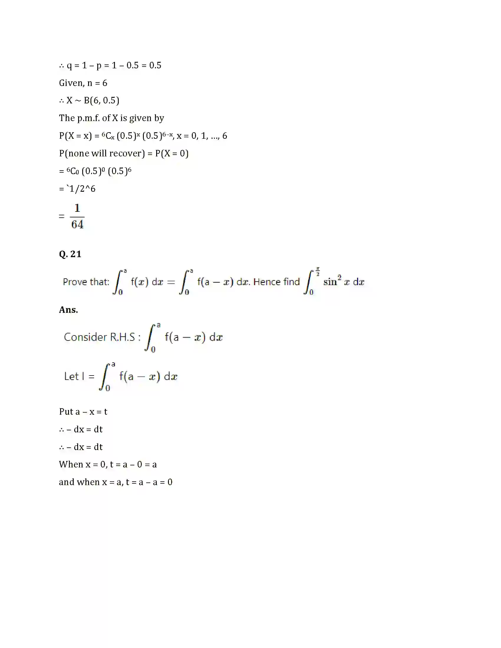 Maharashtra Board Class 12th 2021 Maths Sample Paper 20