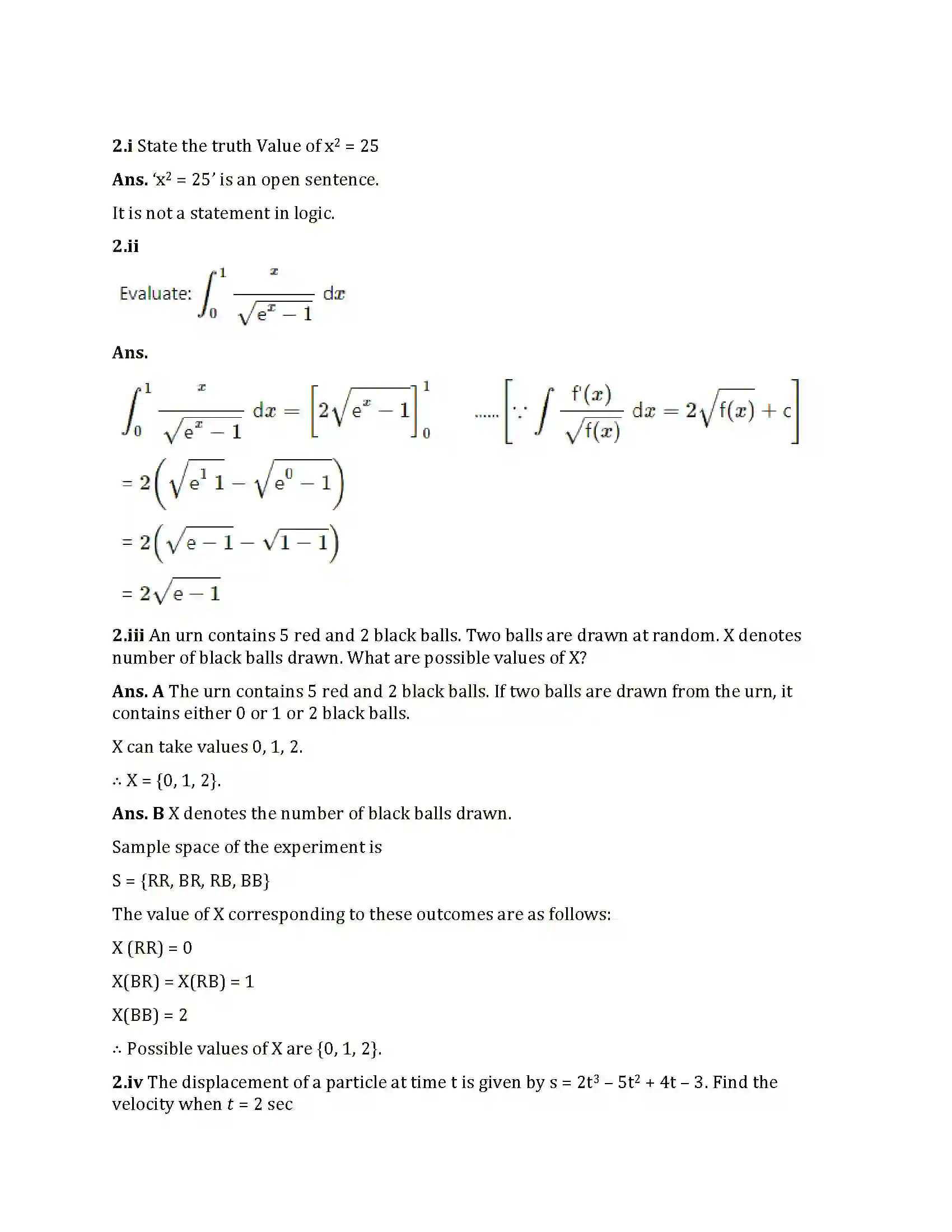 Maharashtra Board Class 12th 2021 Maths Sample Paper 4