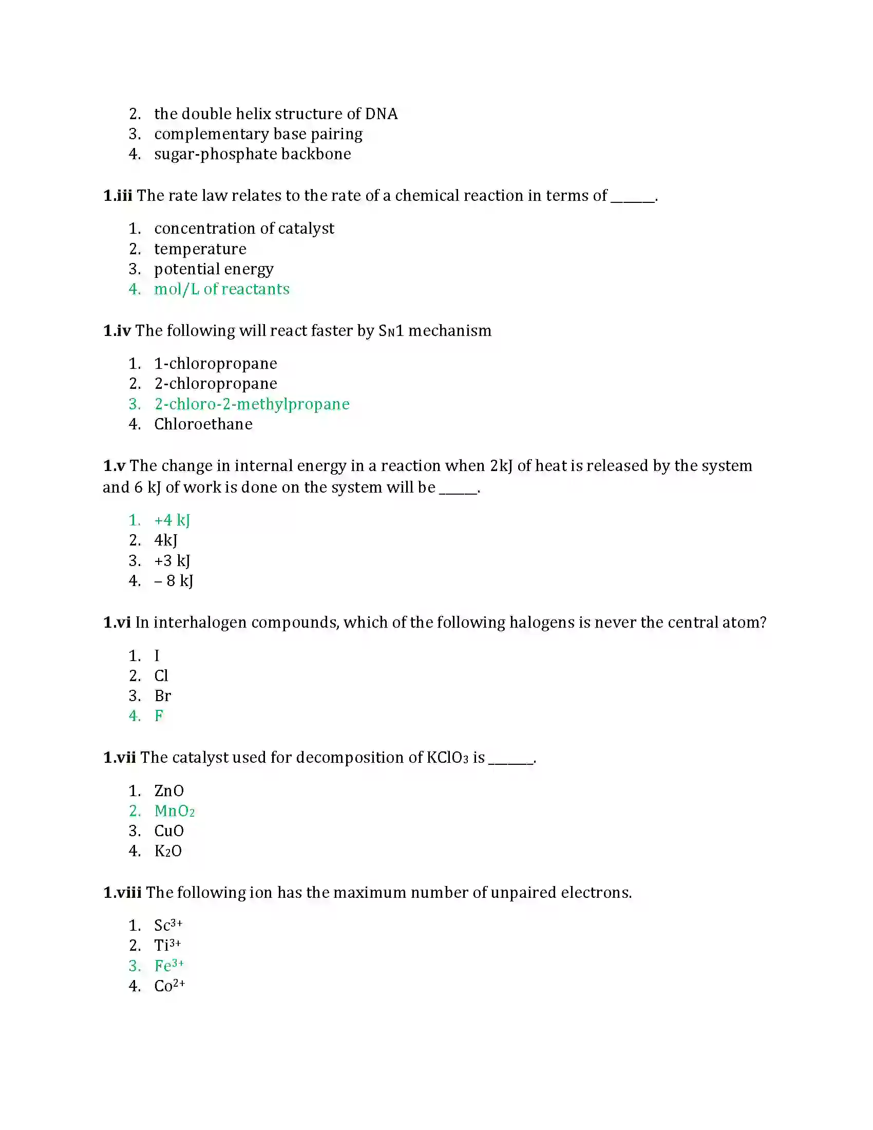 Maharashtra Board Class 12th 2021 Chemistry Sample Paper 2