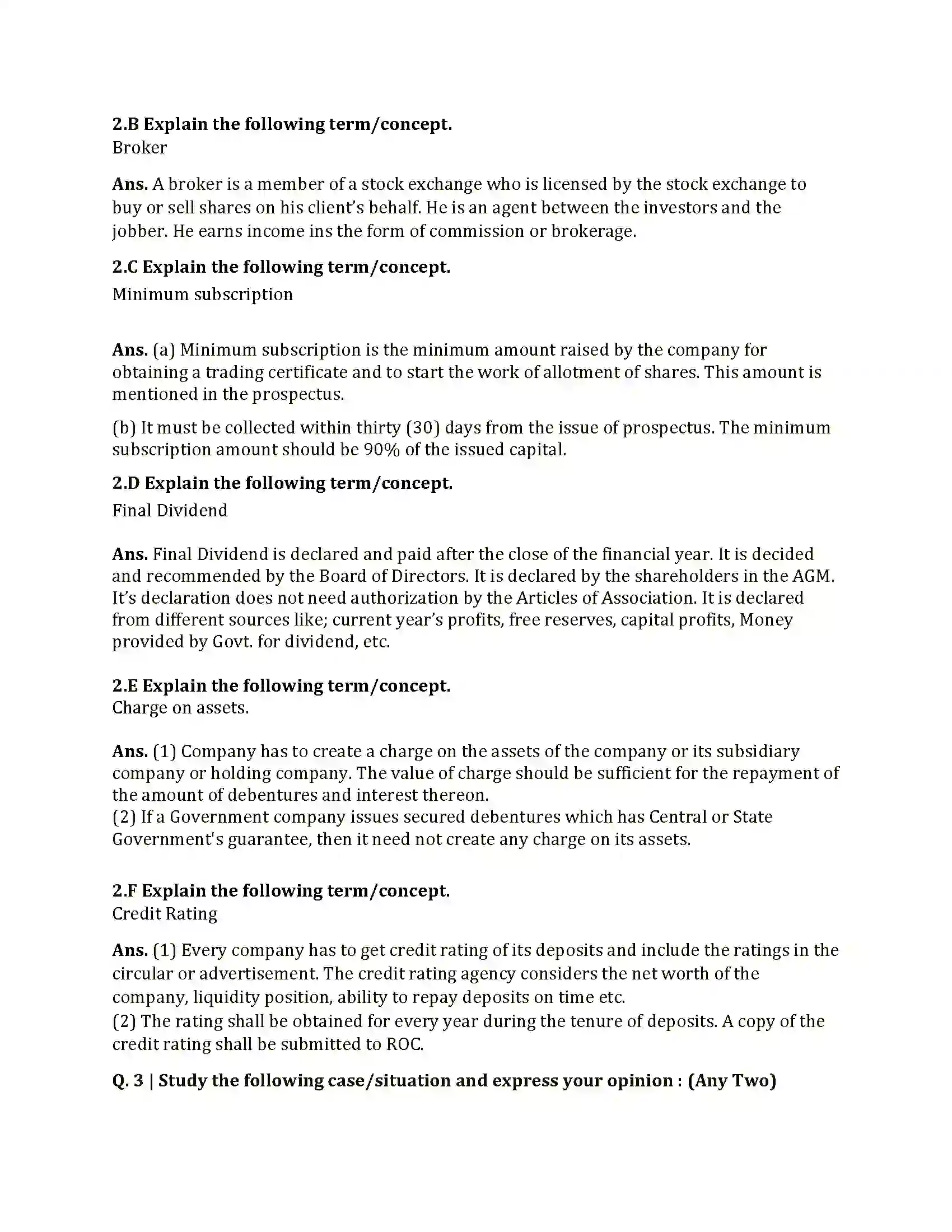 Maharashtra Board Class 12th 2021 Secretarial Practice Sample Paper 4
