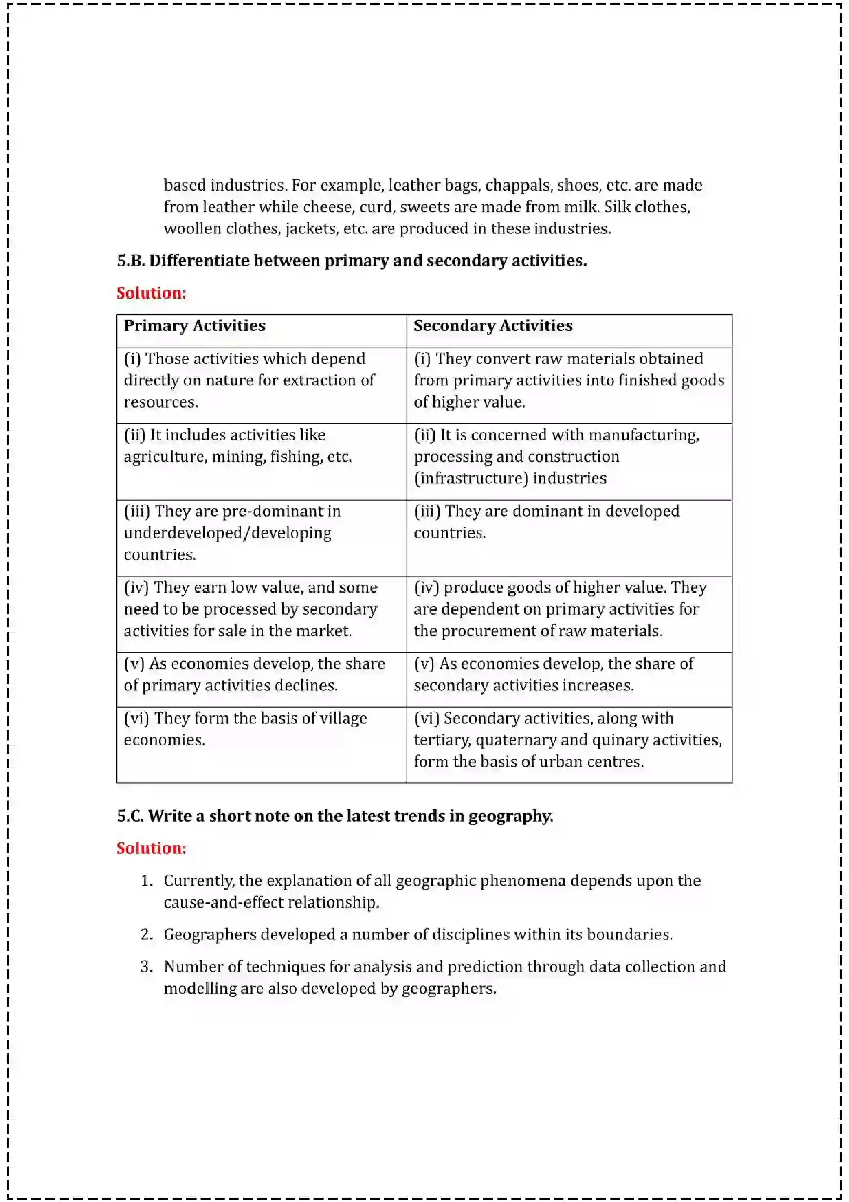 Maharashtra Board Class 12th 2025 Geography Set - 1 - Sample Paper 15