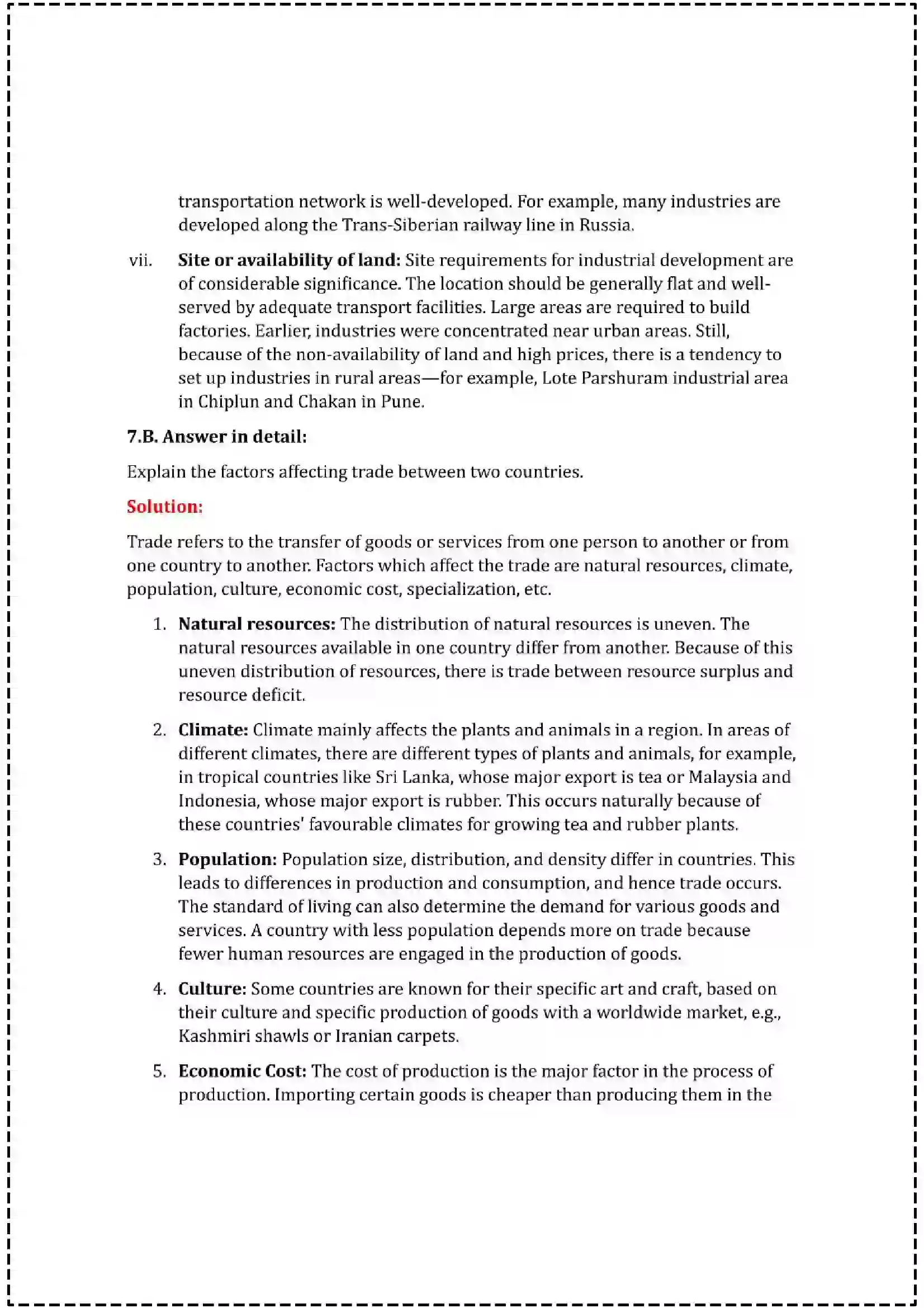 Maharashtra Board Class 12th 2025 Geography Set - 1 - Sample Paper 22
