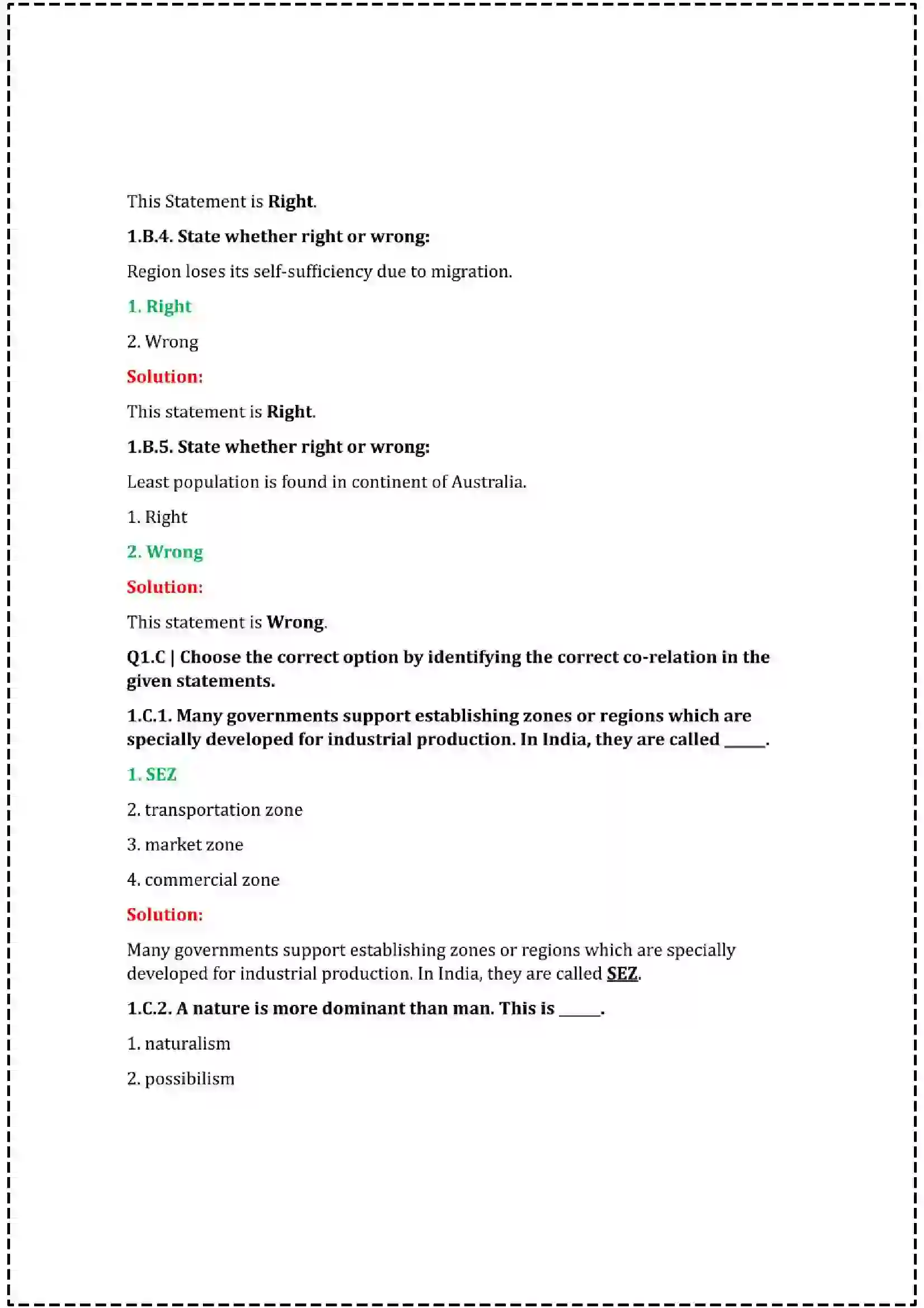 Maharashtra Board Class 12th 2025 Geography Set - 1 - Sample Paper 3