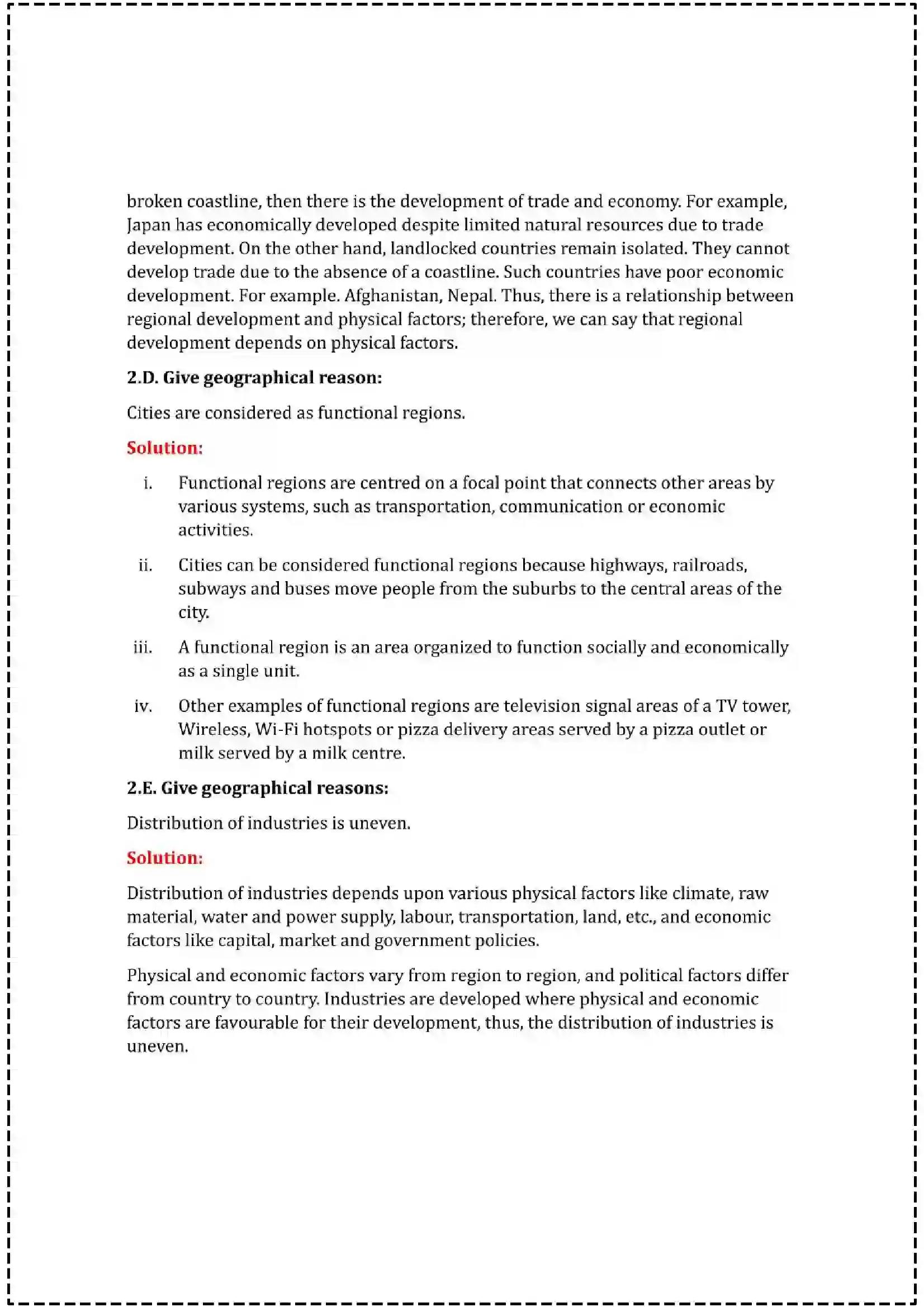 Maharashtra Board Class 12th 2025 Geography Set - 2 - Sample Paper 8