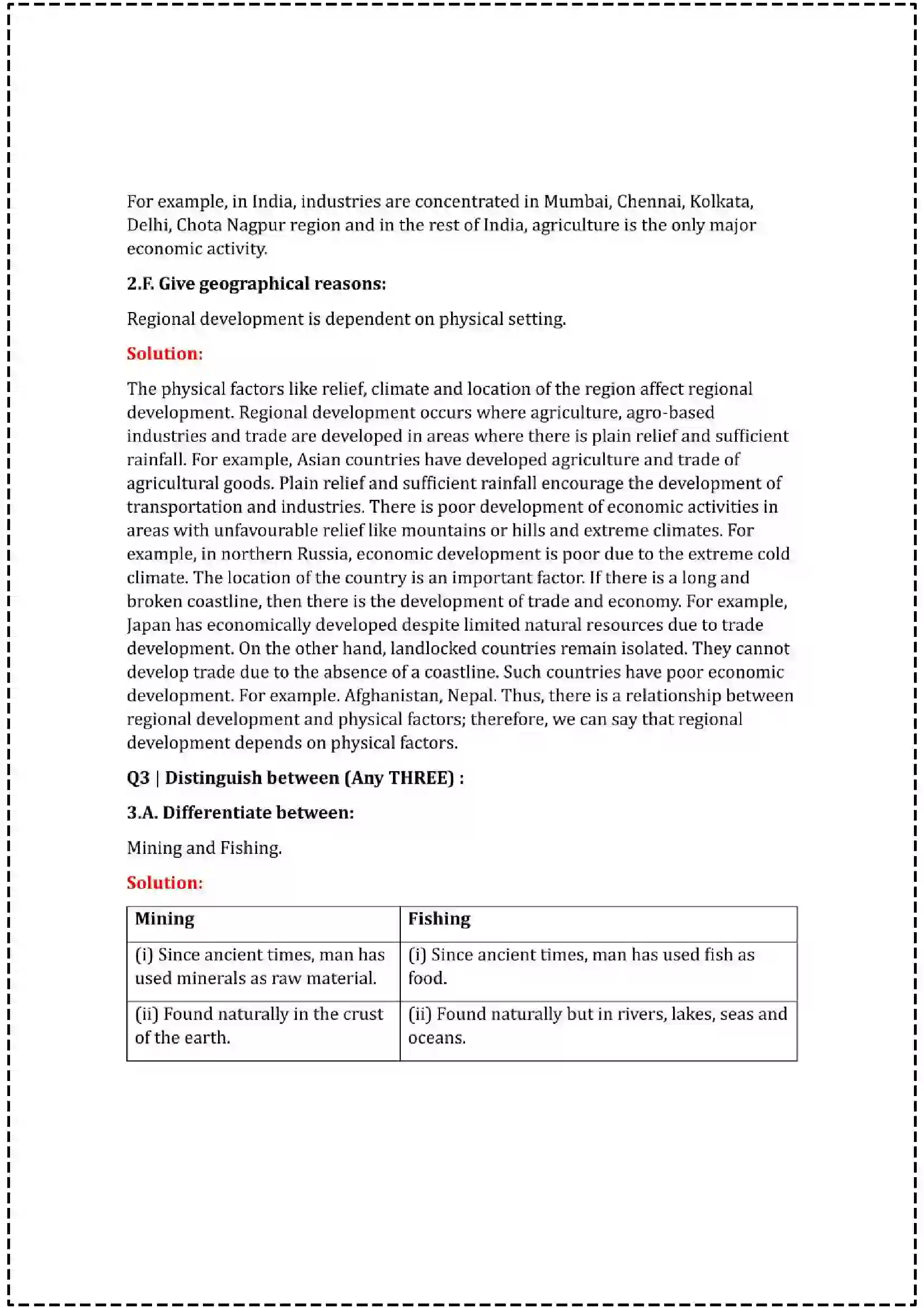 Maharashtra Board Class 12th 2025 Geography Set - 2 - Sample Paper 9