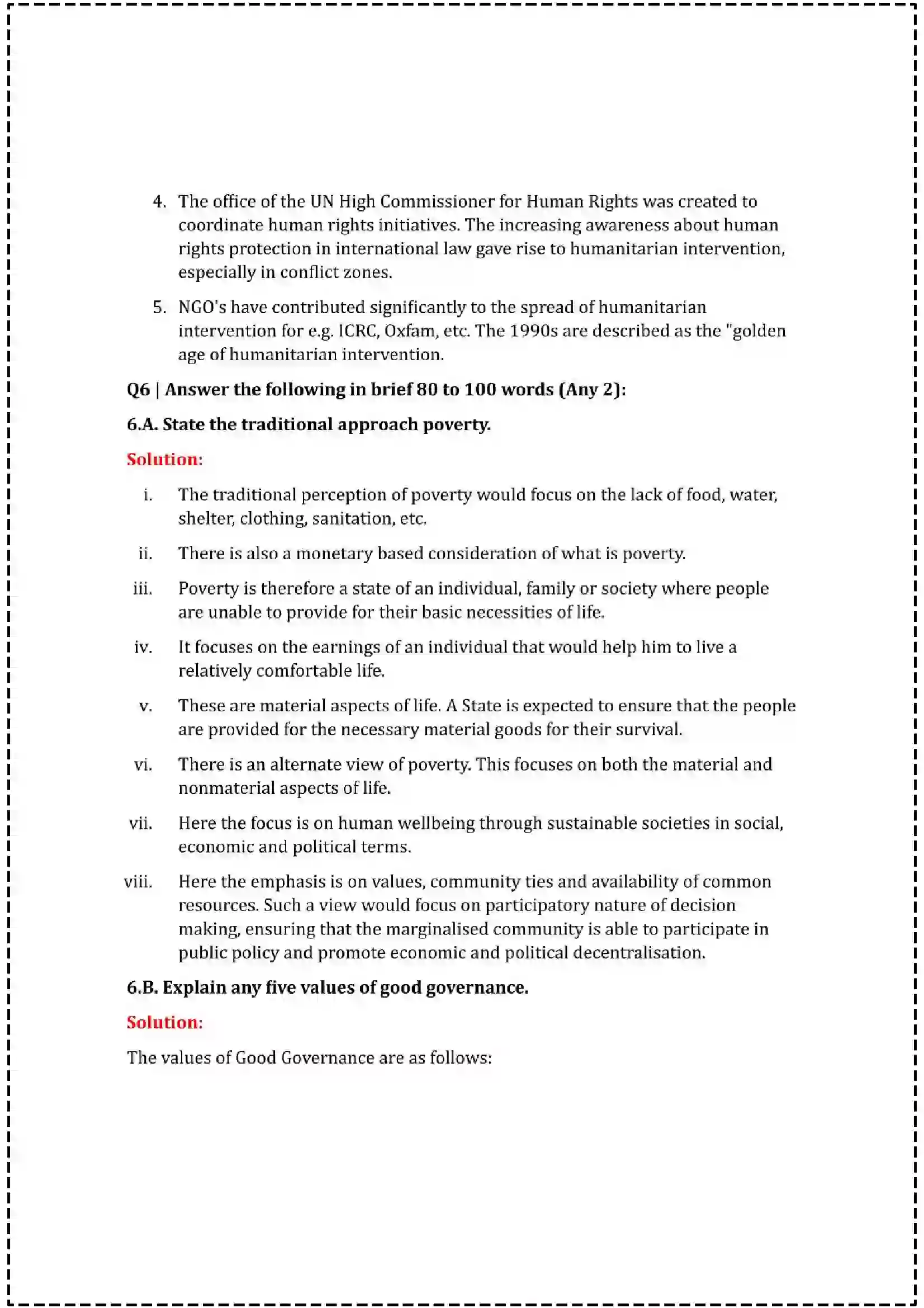 Maharashtra Board Class 12th 2025 Political Science Set - 1 - Sample Paper 14