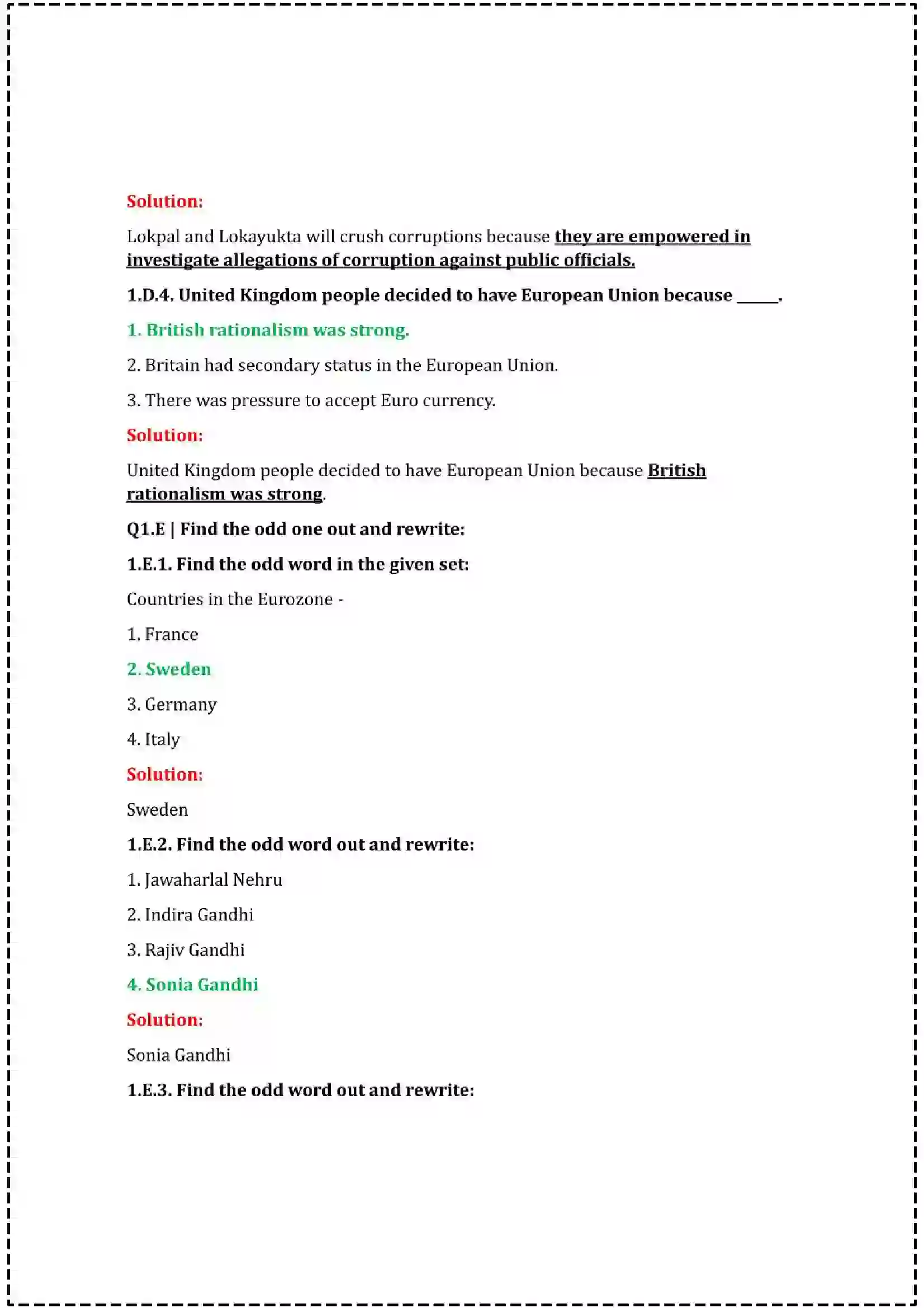 Maharashtra Board Class 12th 2025 Political Science Set - 1 - Sample Paper 5