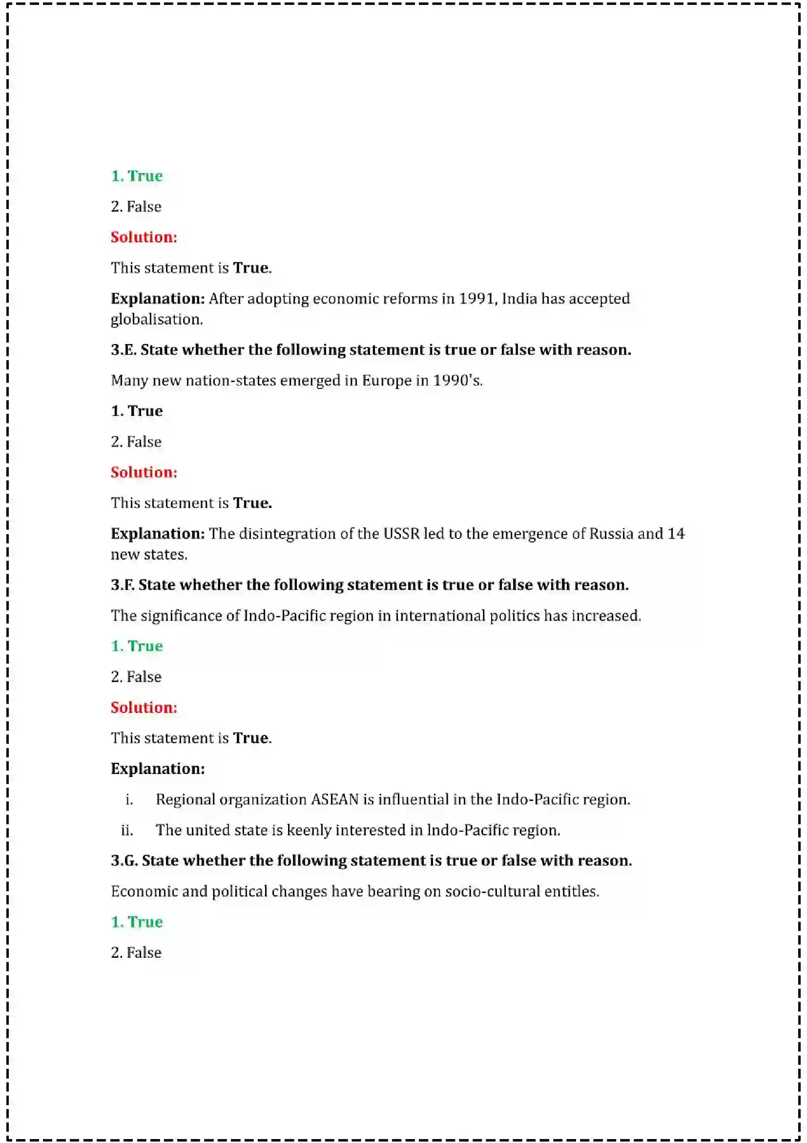 Maharashtra Board Class 12th 2025 Political Science Set - 1 - Sample Paper 9