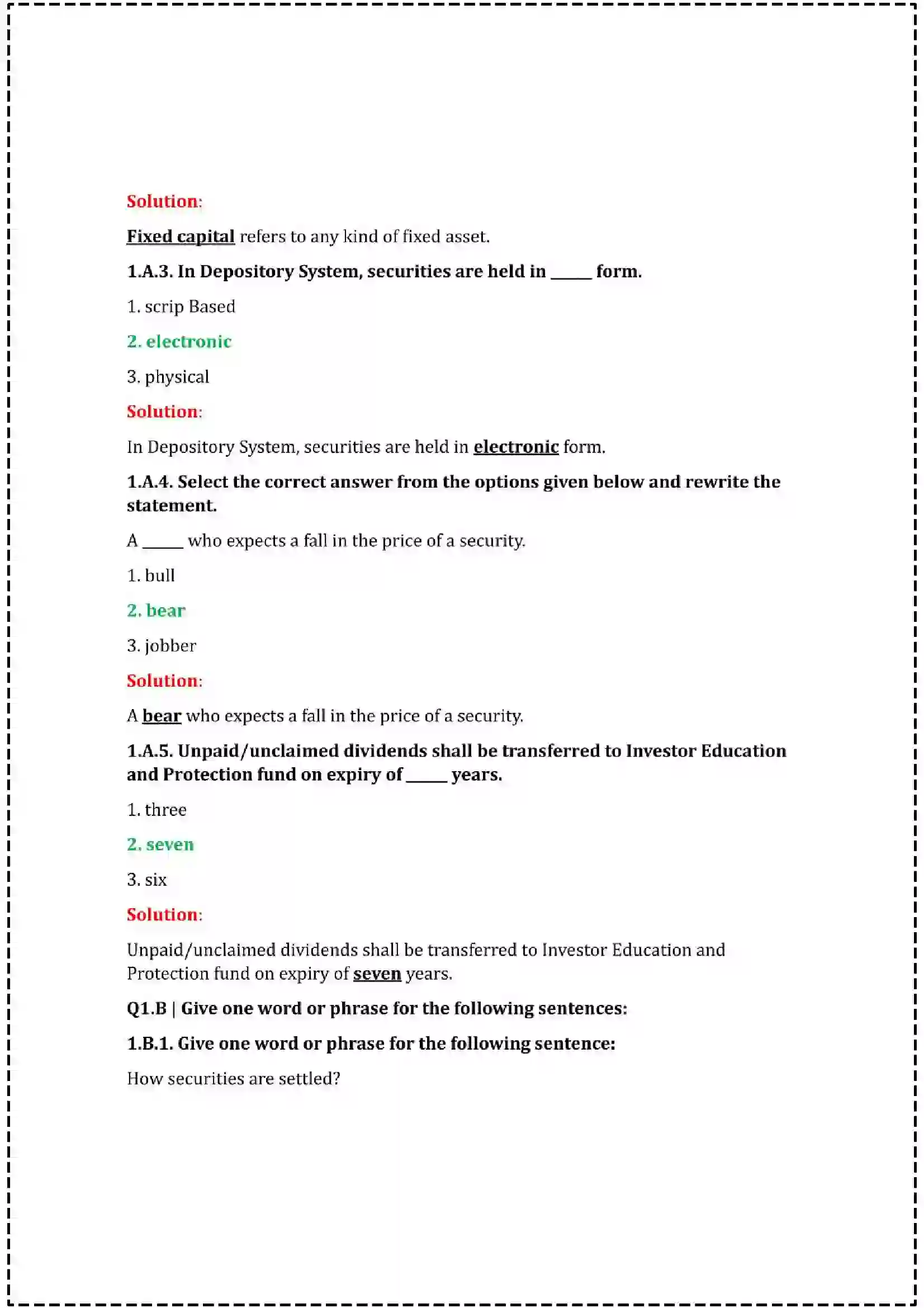Maharashtra Board Class 12th 2025 Secretarial Practice Set - 1 - Sample Paper 2