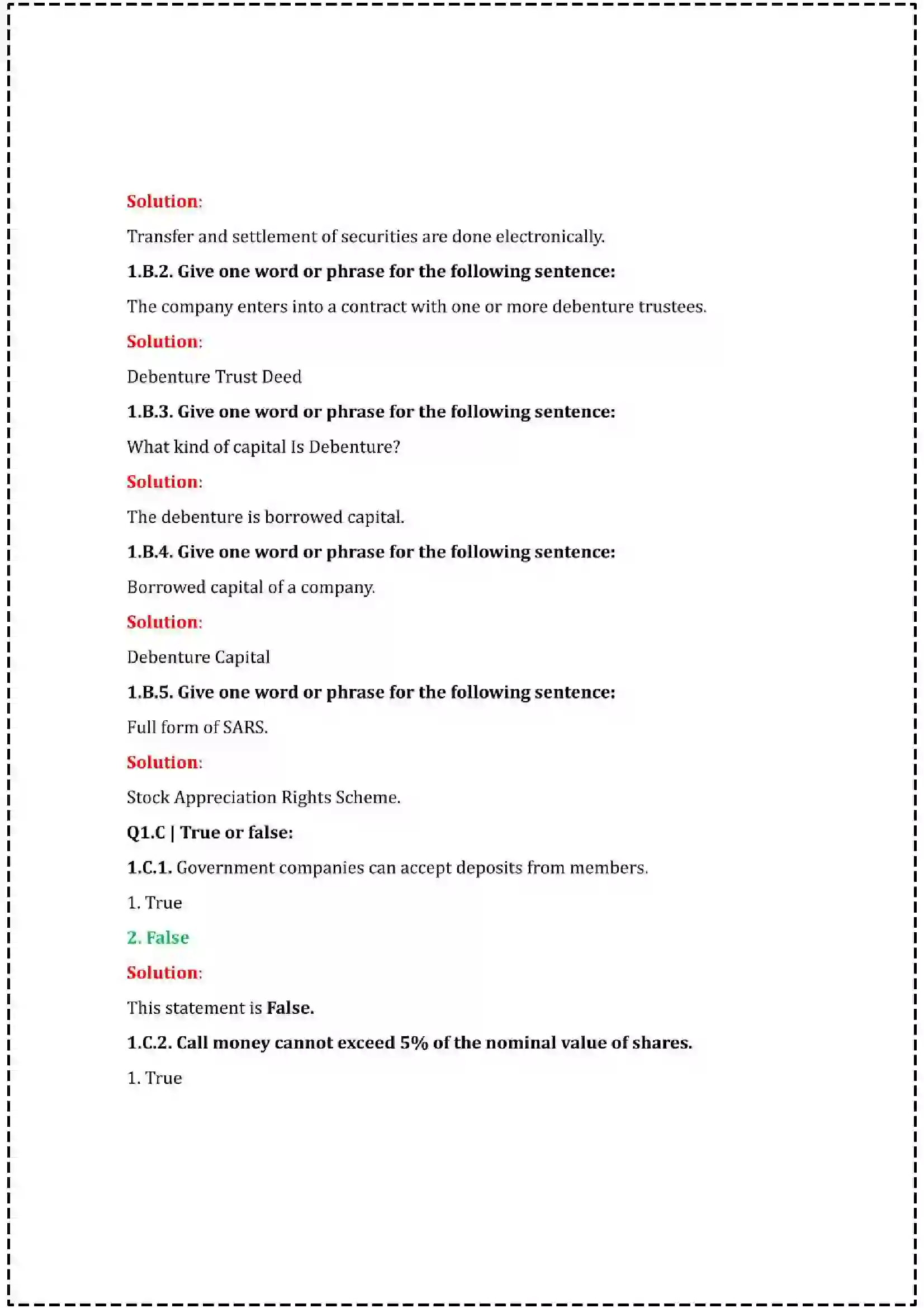 Maharashtra Board Class 12th 2025 Secretarial Practice Set - 1 - Sample Paper 3