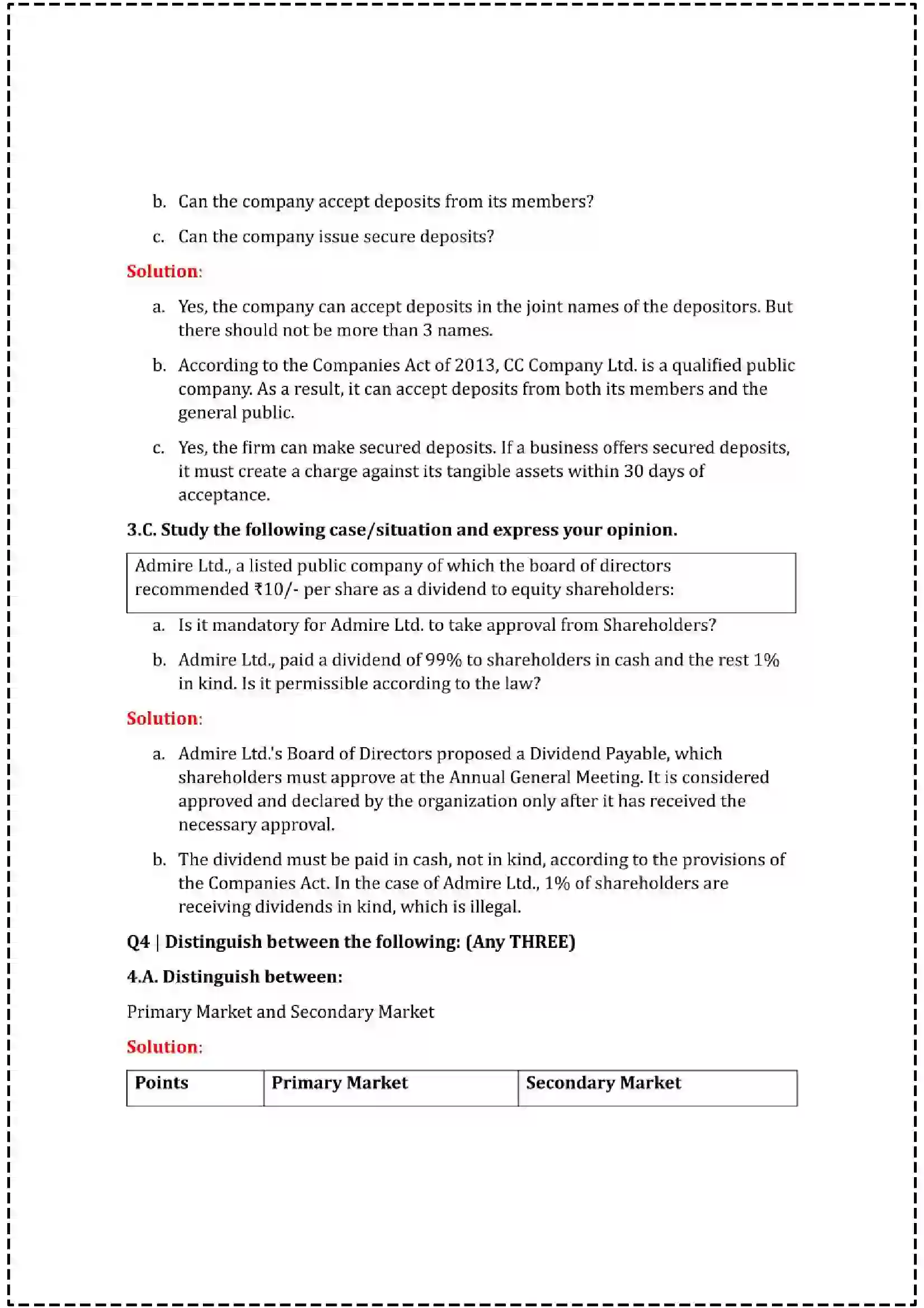 Maharashtra Board Class 12th 2025 Secretarial Practice Set - 1 - Sample Paper 8