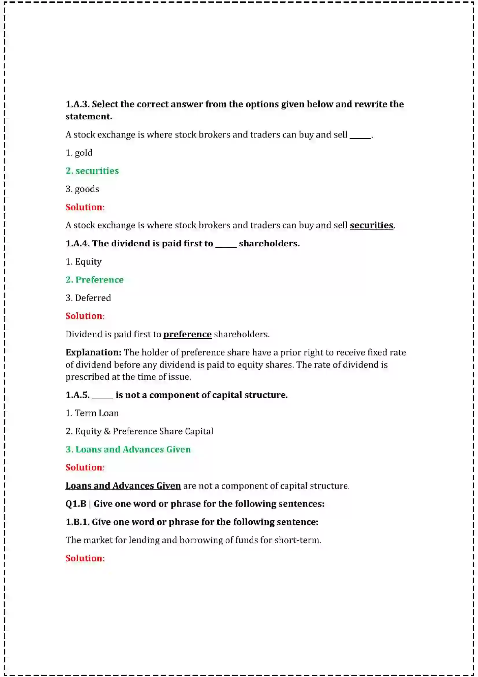 Maharashtra Board Class 12th 2025 Secretarial Practice Set - 2 - Sample Paper 2