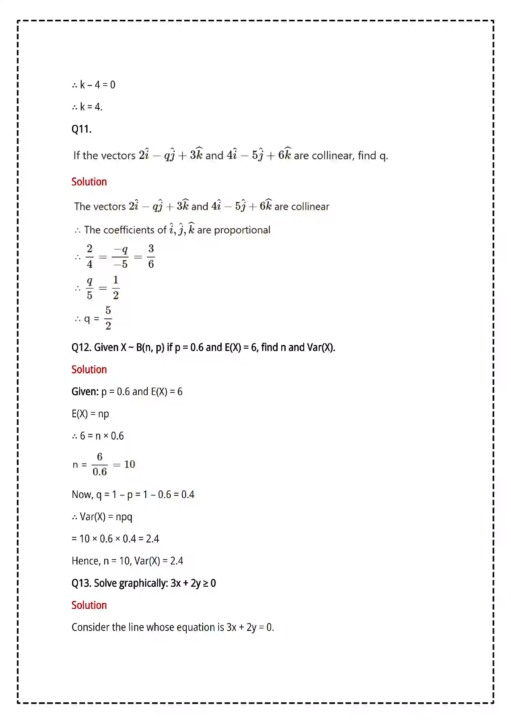 Maharashtra Board Class 12th 2025 Mathematics and Statistics Set - 2 - Sample Paper 13