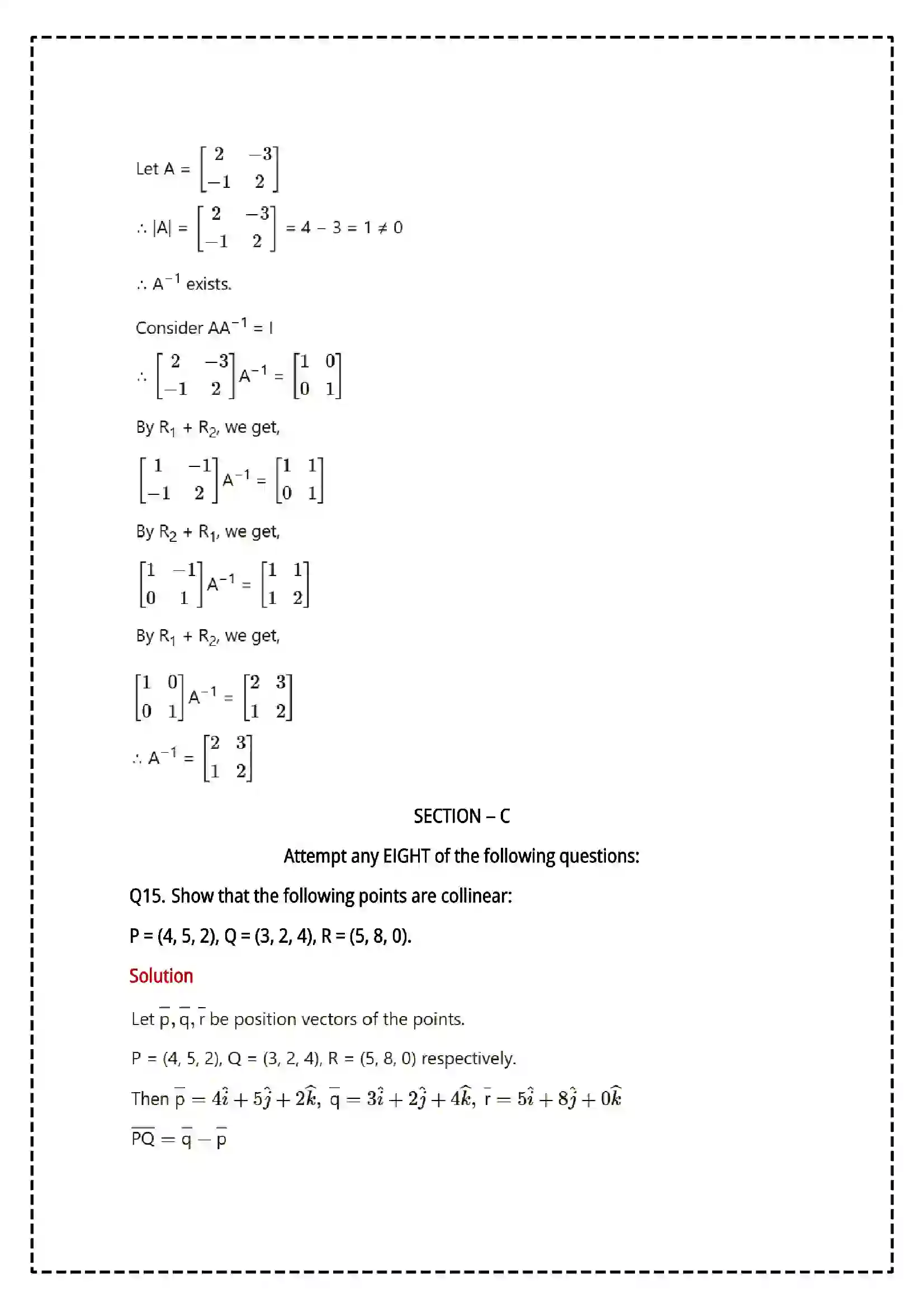 Maharashtra Board Class 12th 2025 Mathematics and Statistics Set - 2 - Sample Paper 15