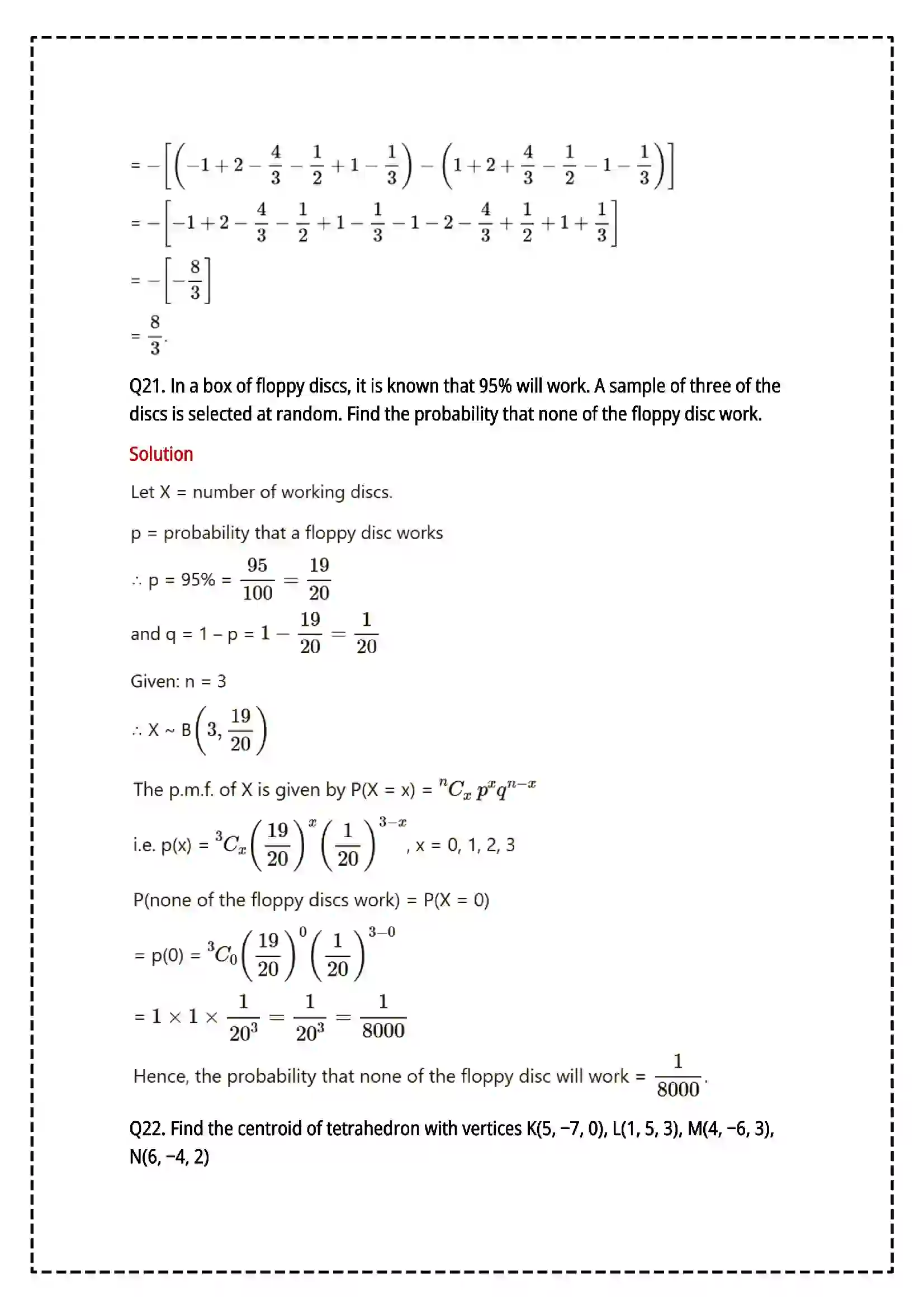 Maharashtra Board Class 12th 2025 Mathematics and Statistics Set - 2 - Sample Paper 20