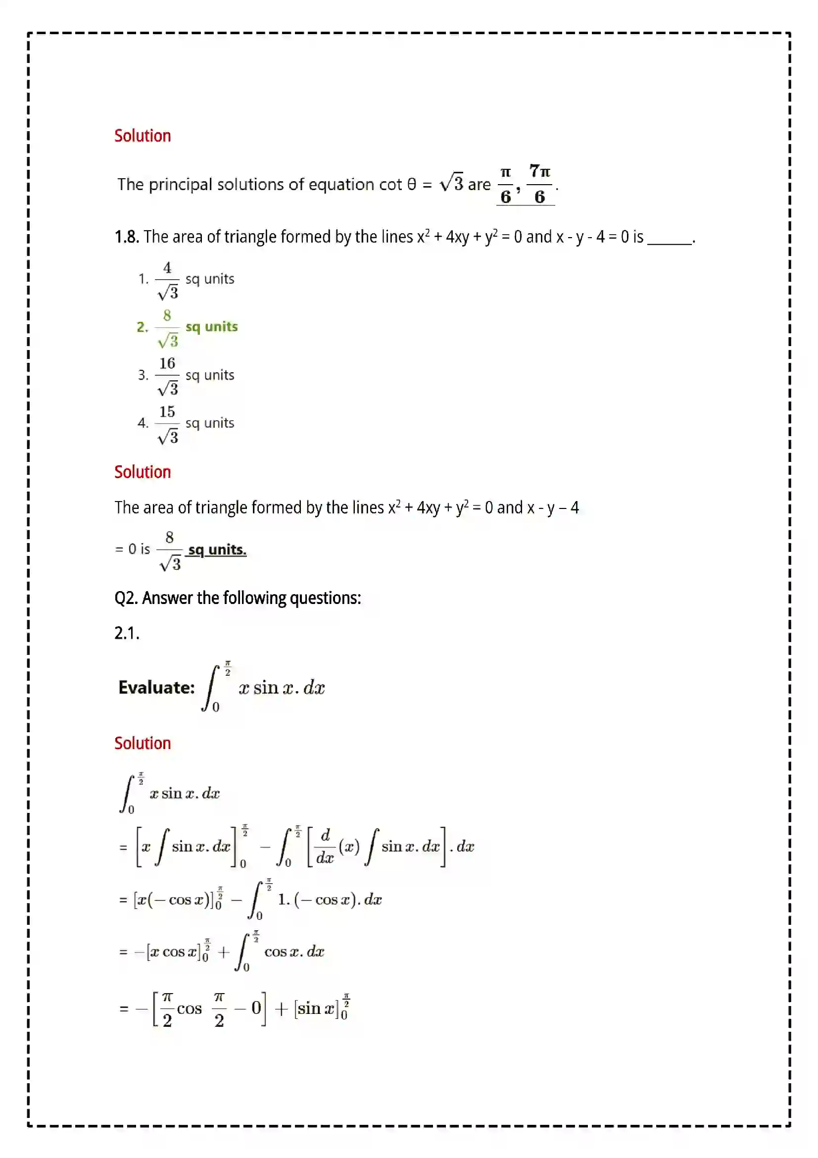 Maharashtra Board Class 12th 2025 Mathematics and Statistics Set - 2 - Sample Paper 6