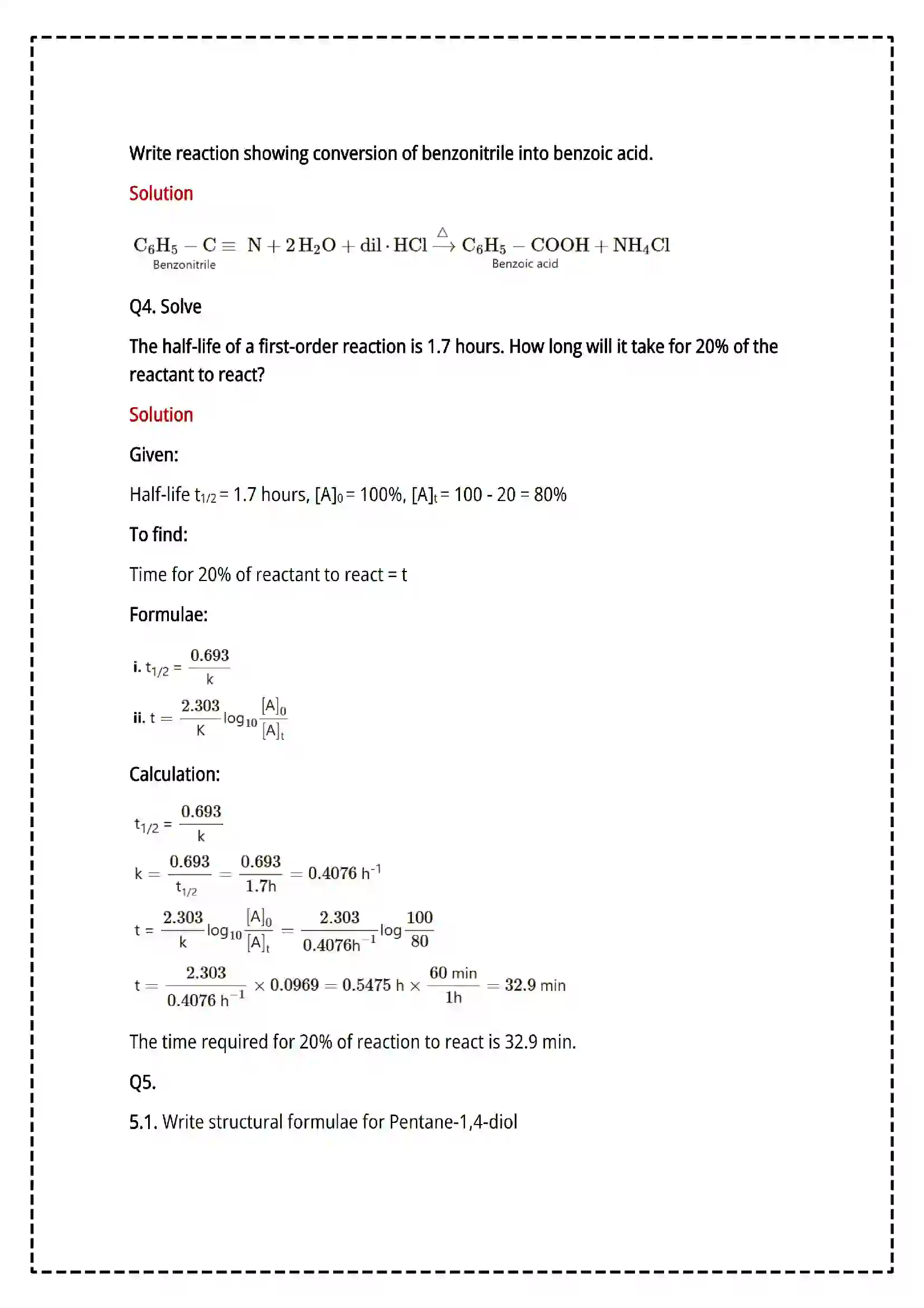 Maharashtra Board Class 12th 2025 Chemistry Set- 1 - Sample Paper 10
