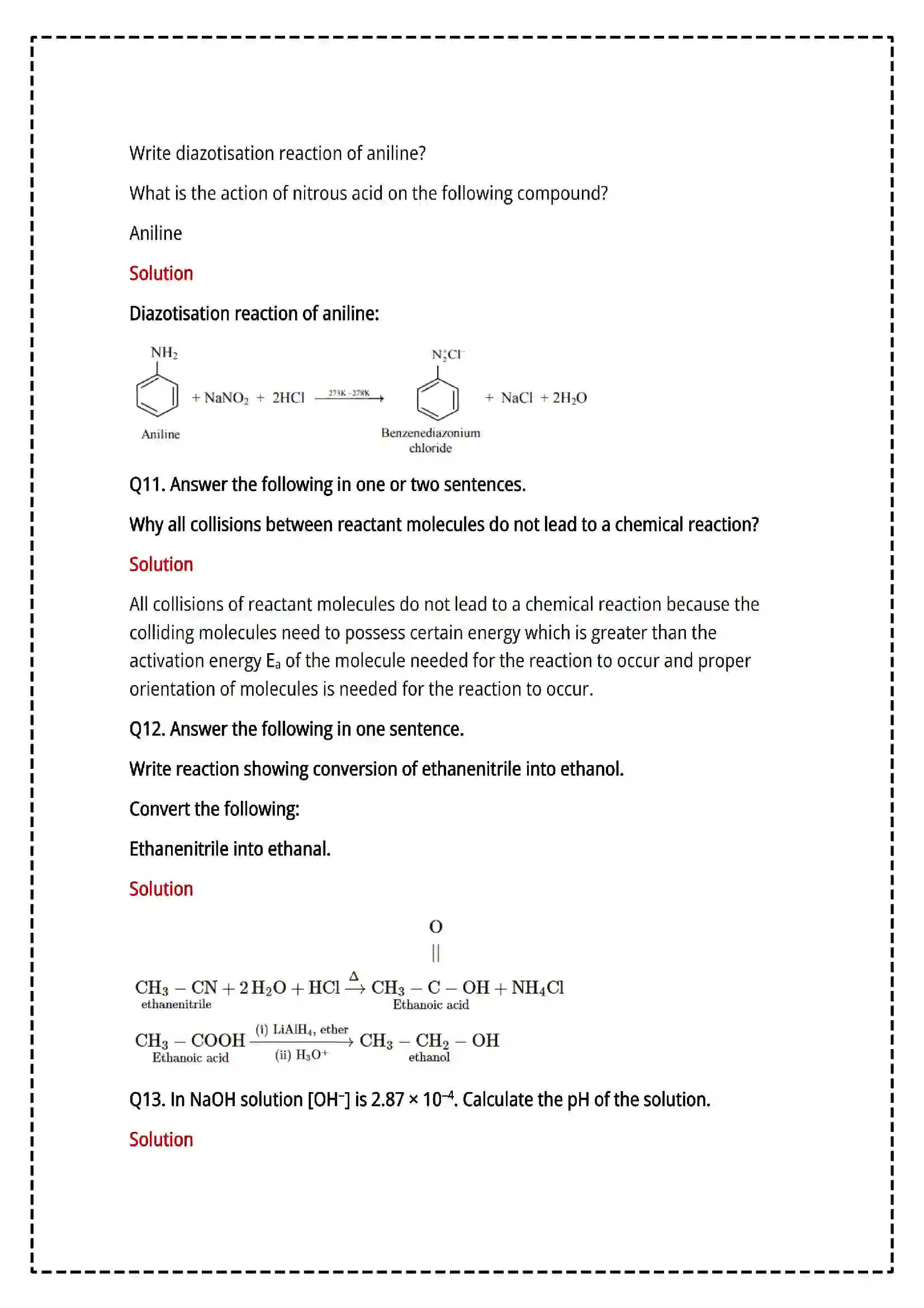 Maharashtra Board Class 12th 2025 Chemistry Set- 1 - Sample Paper 13