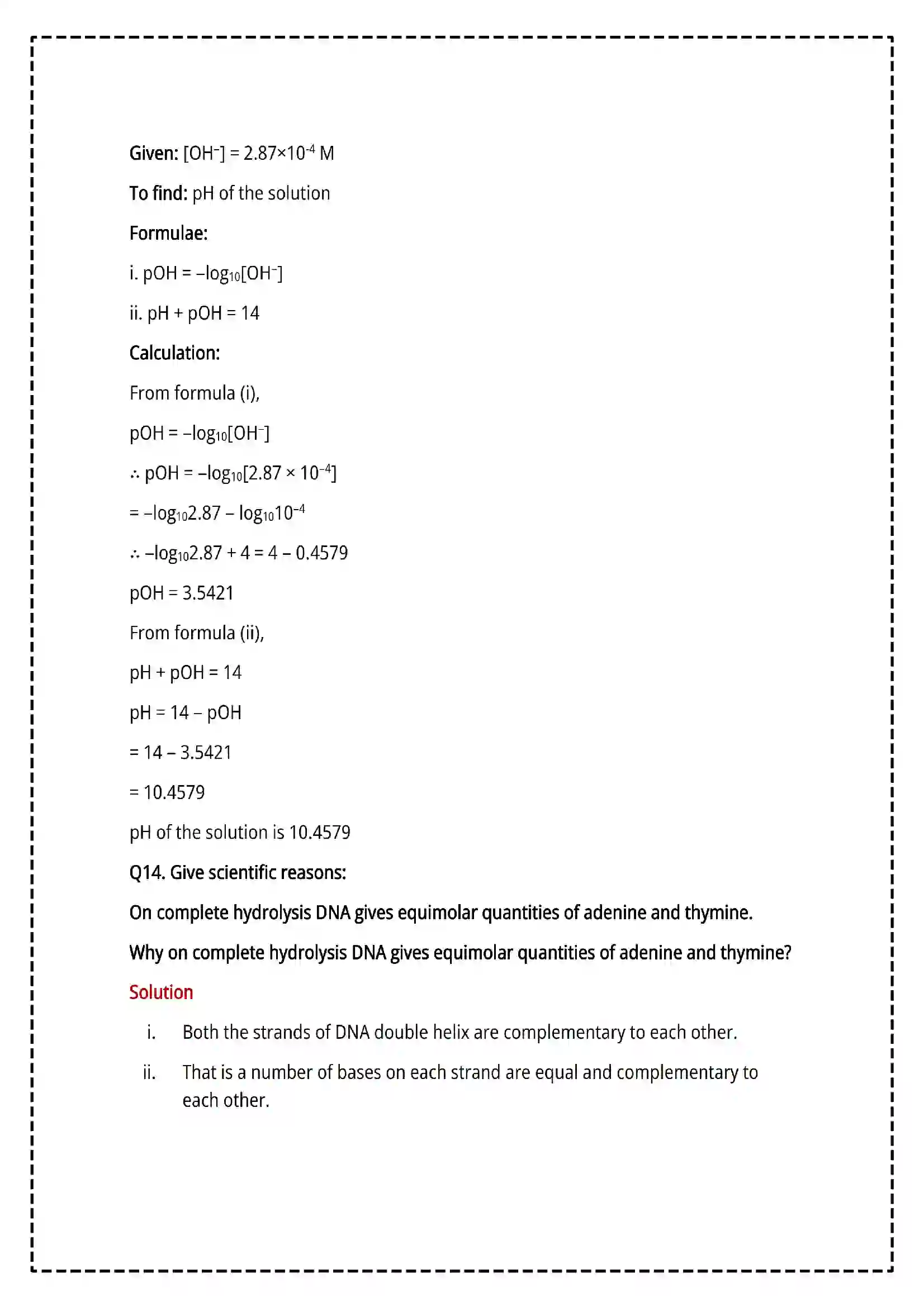 Maharashtra Board Class 12th 2025 Chemistry Set- 1 - Sample Paper 14