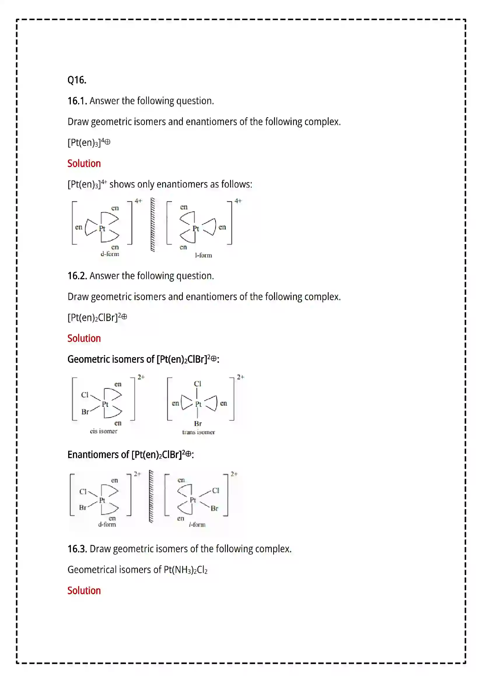 Maharashtra Board Class 12th 2025 Chemistry Set- 1 - Sample Paper 16