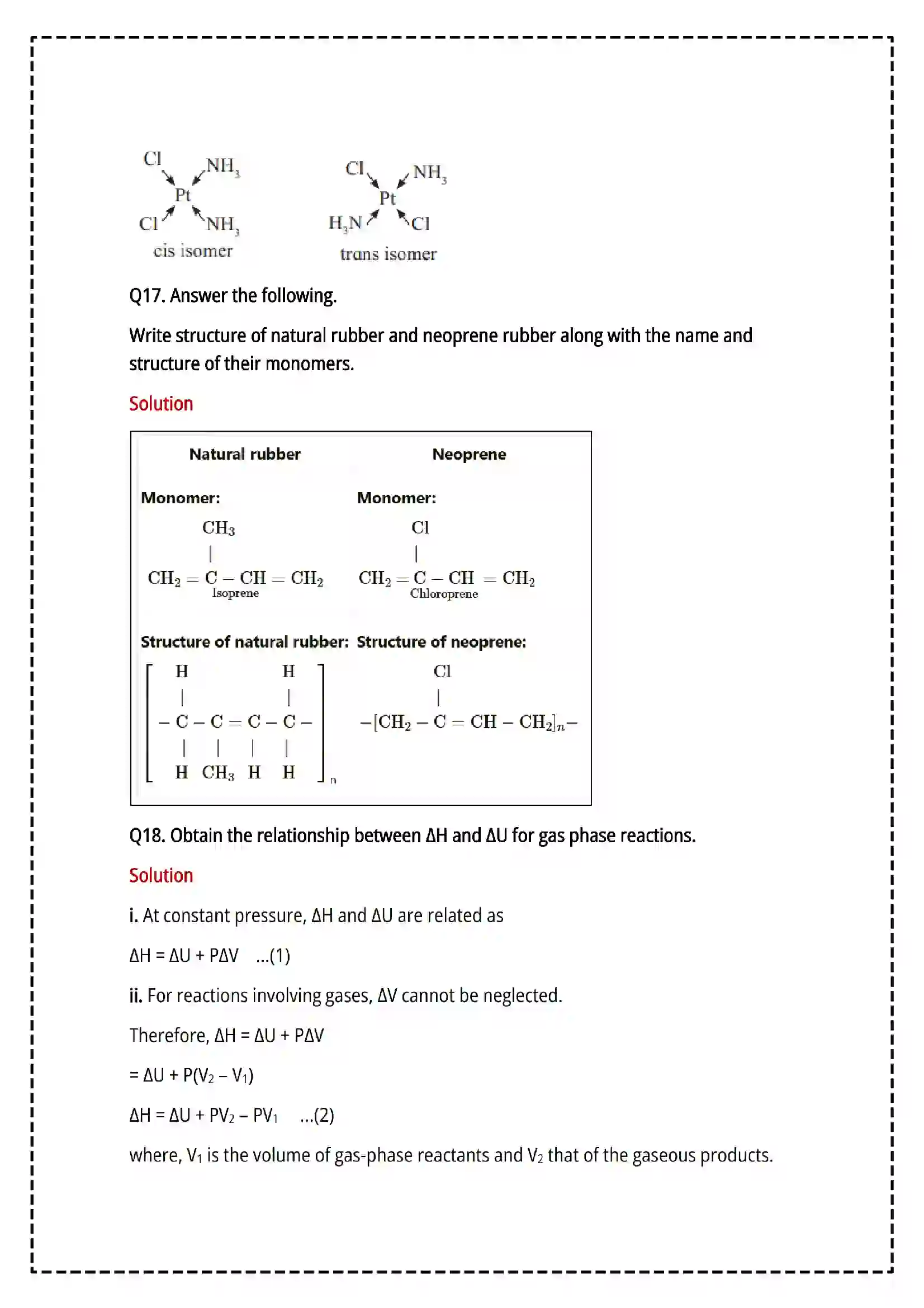 Maharashtra Board Class 12th 2025 Chemistry Set- 1 - Sample Paper 17